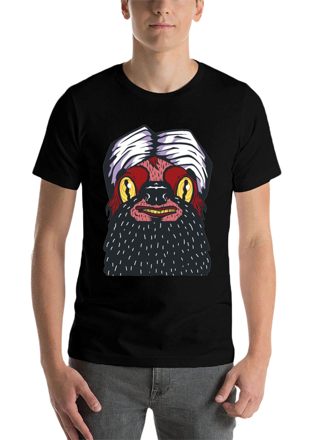 Black Grotesque Cartoon T-Shirt view 7