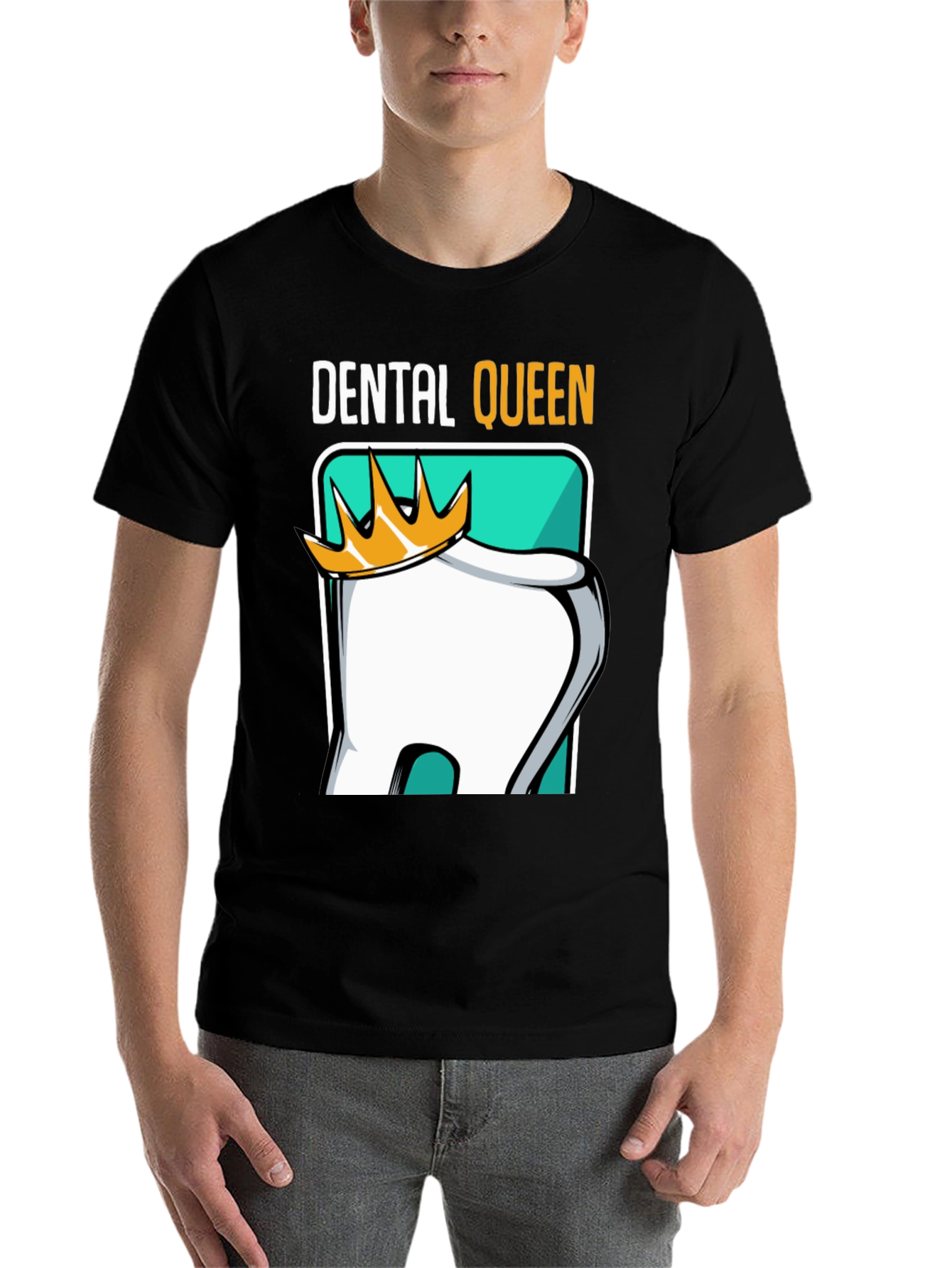 Black Dental Queen T-Shirt - Dentist Humor Tee view 7