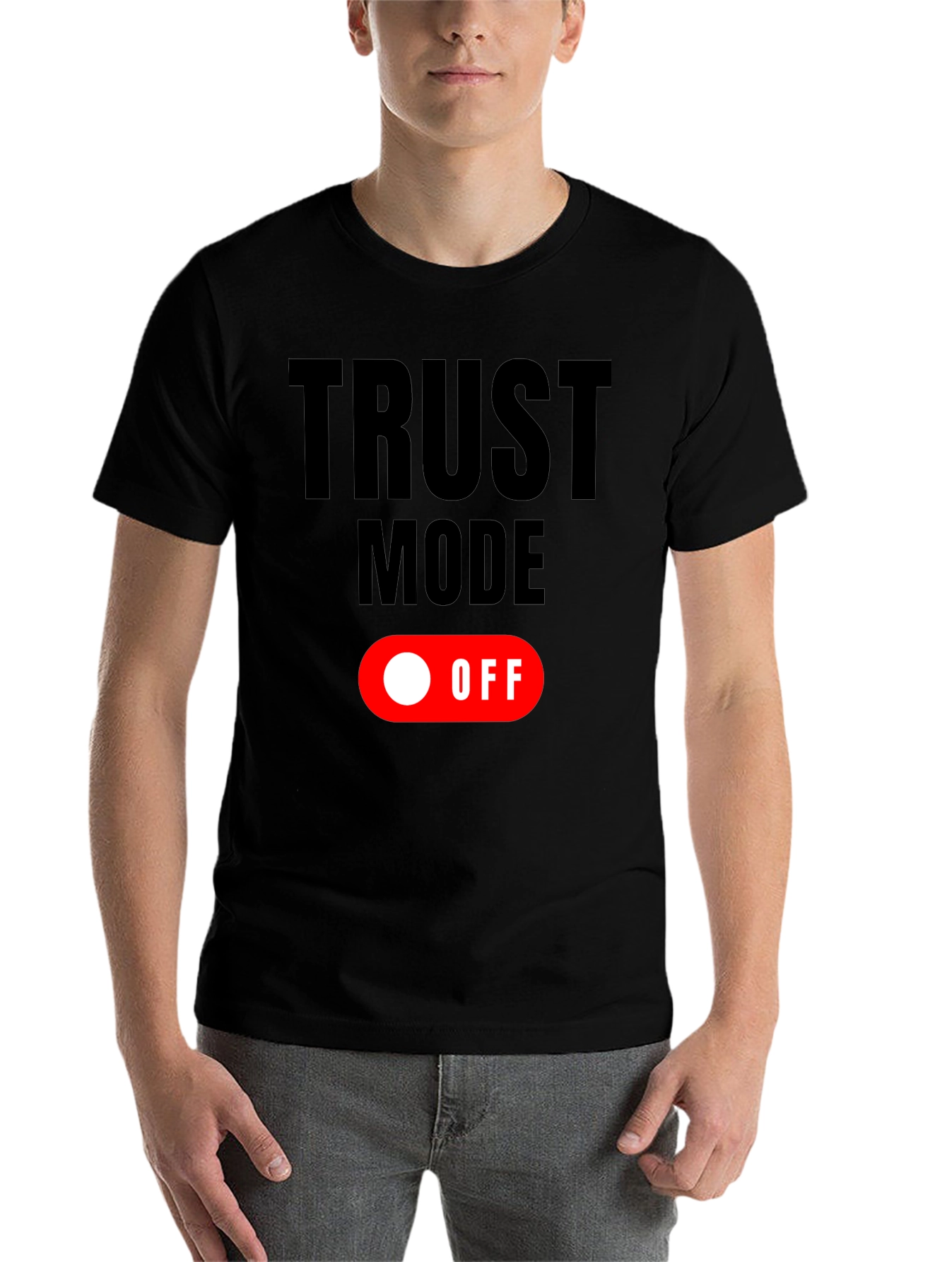 Black Trust Mode: OFF Graphic T-Shirt - Black view 7