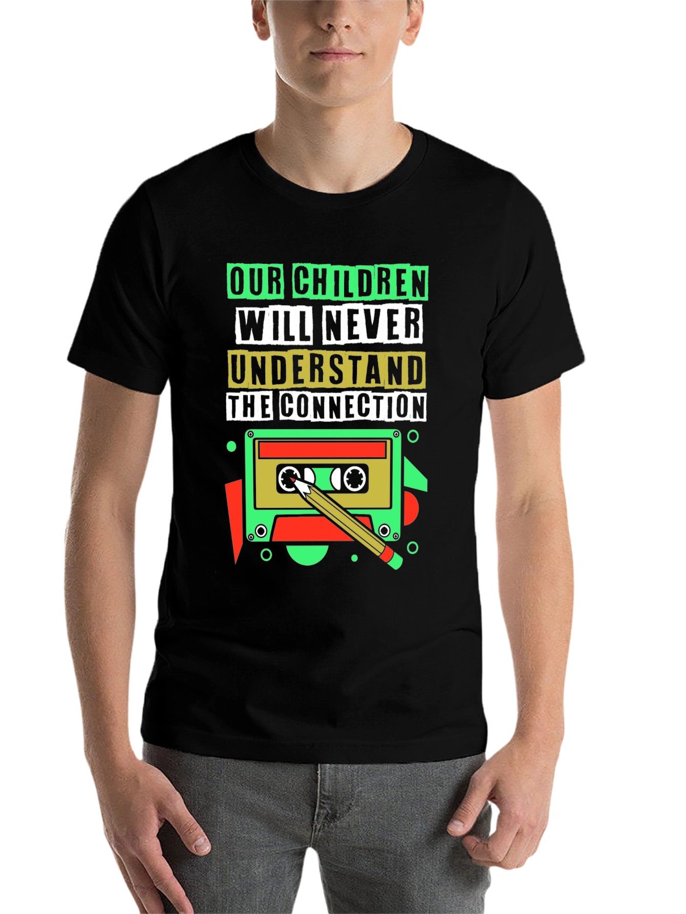 Black Retro Cassette Tape T-Shirt - 80s/90s Throwback view 7