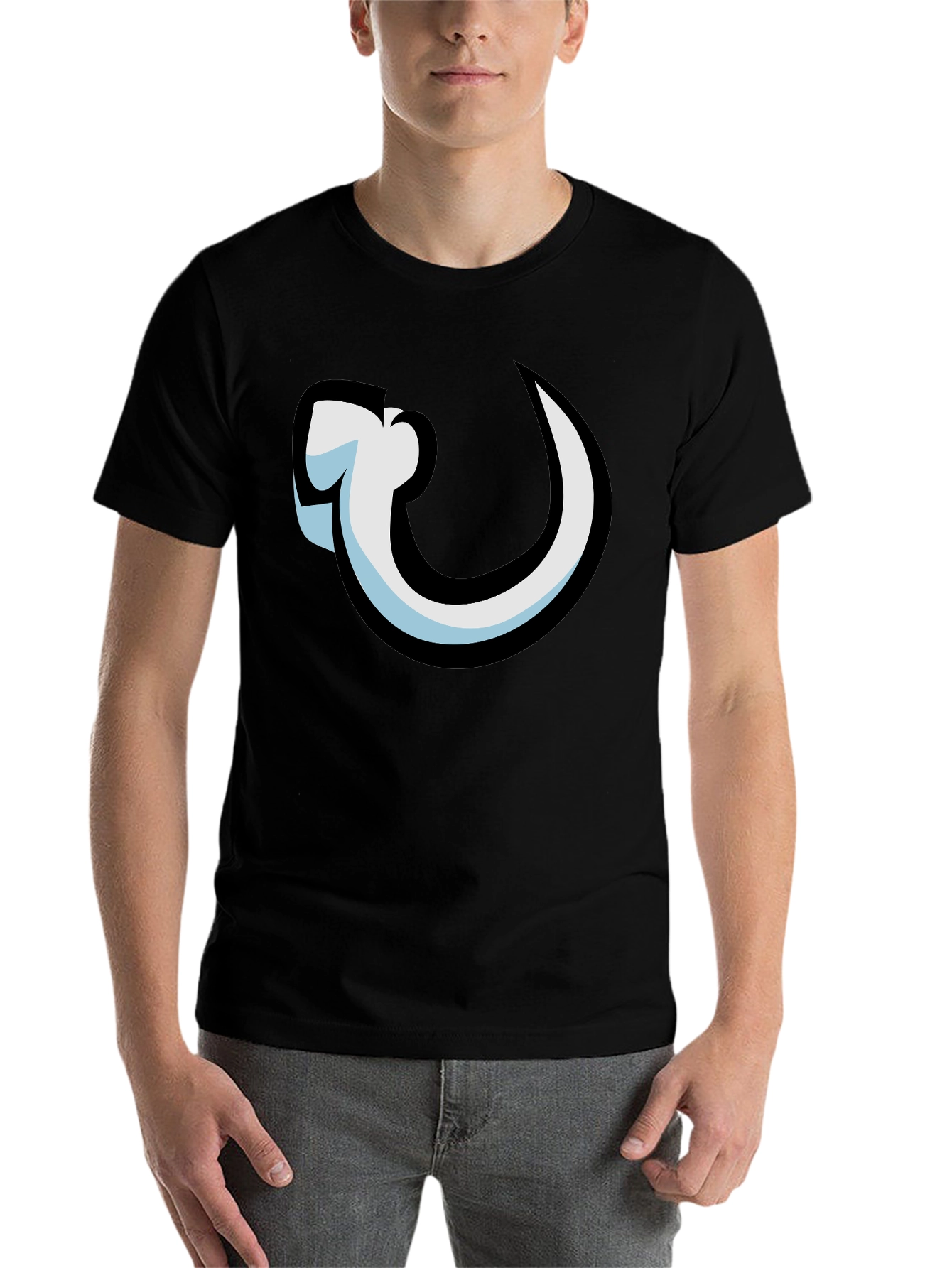 Black Black T-Shirt with Hook Graphic view 7