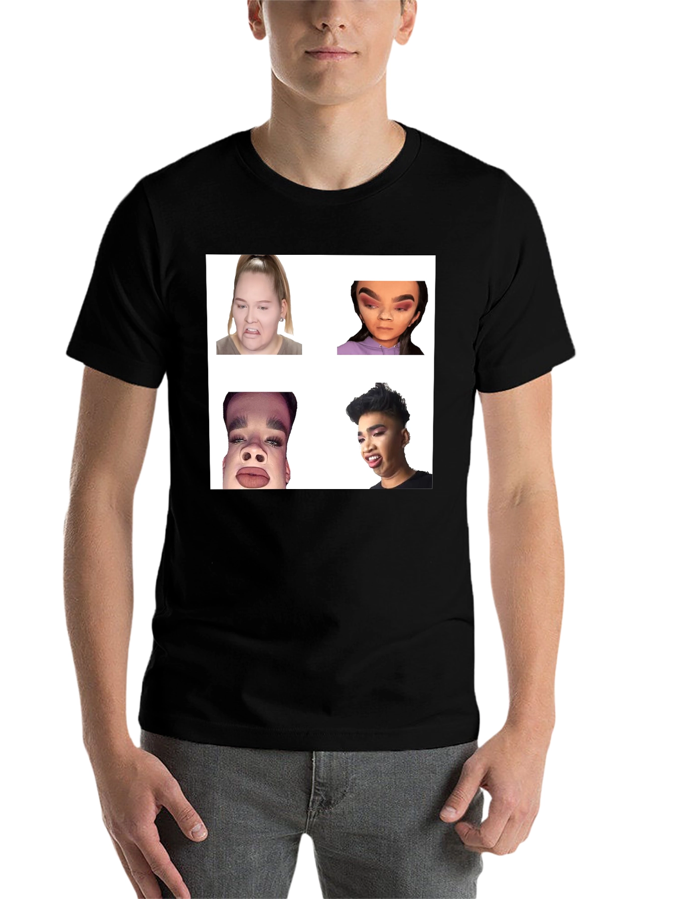 Black Meme Faces Graphic Tee - Funny Unisex T-Shirt view 7