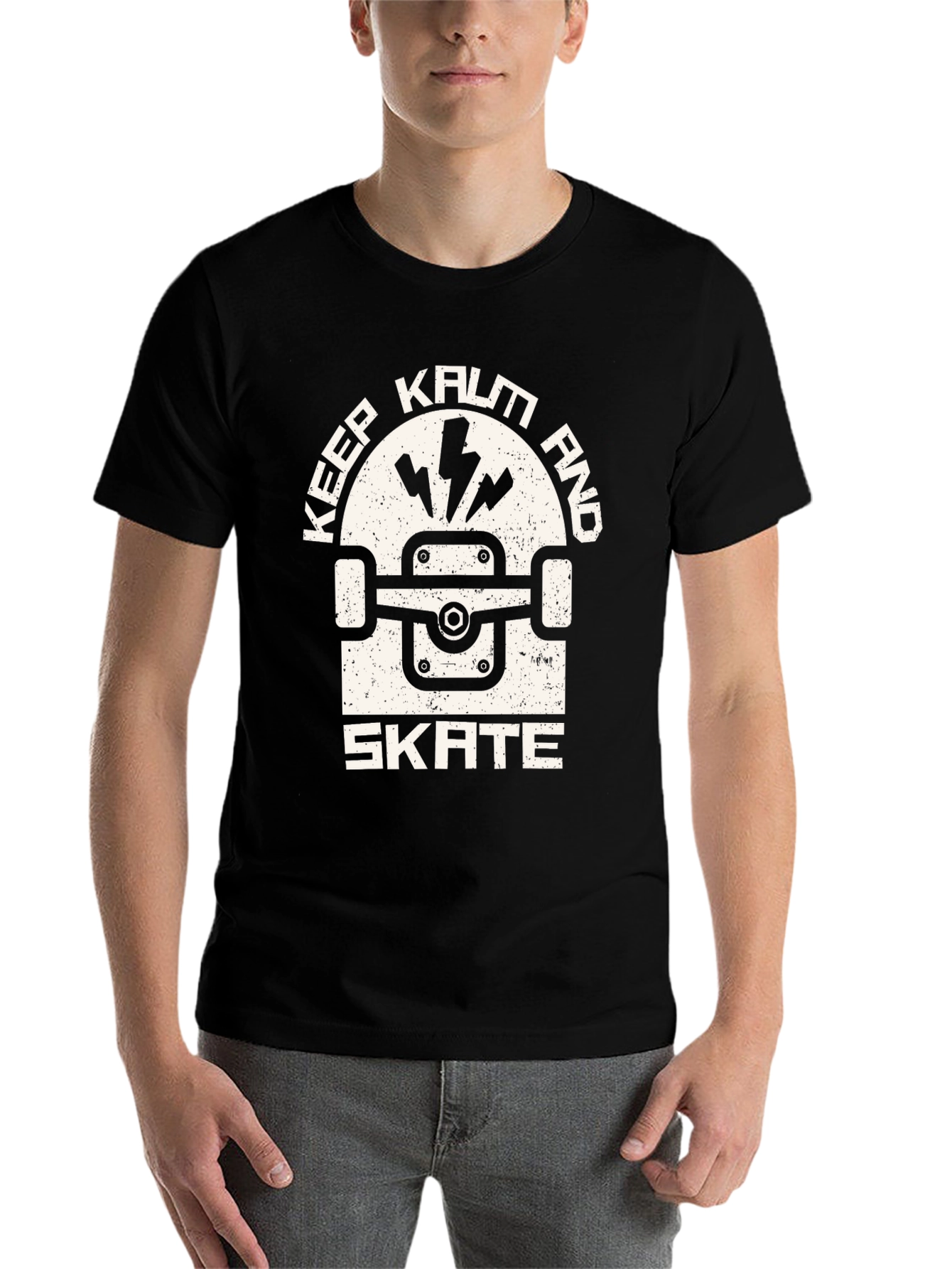 Black Keep Kalm and Skate Black T-Shirt view 7