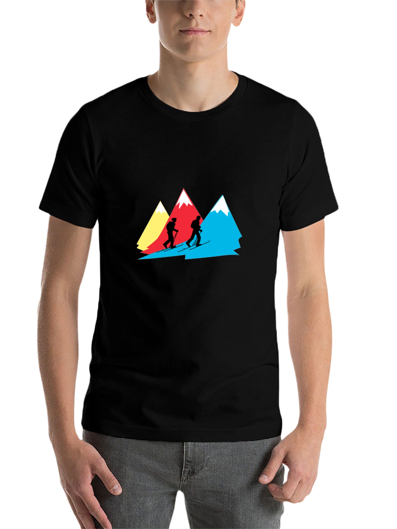 Black Mountain Skiers Graphic Tee - Black Cotton Shirt view 7