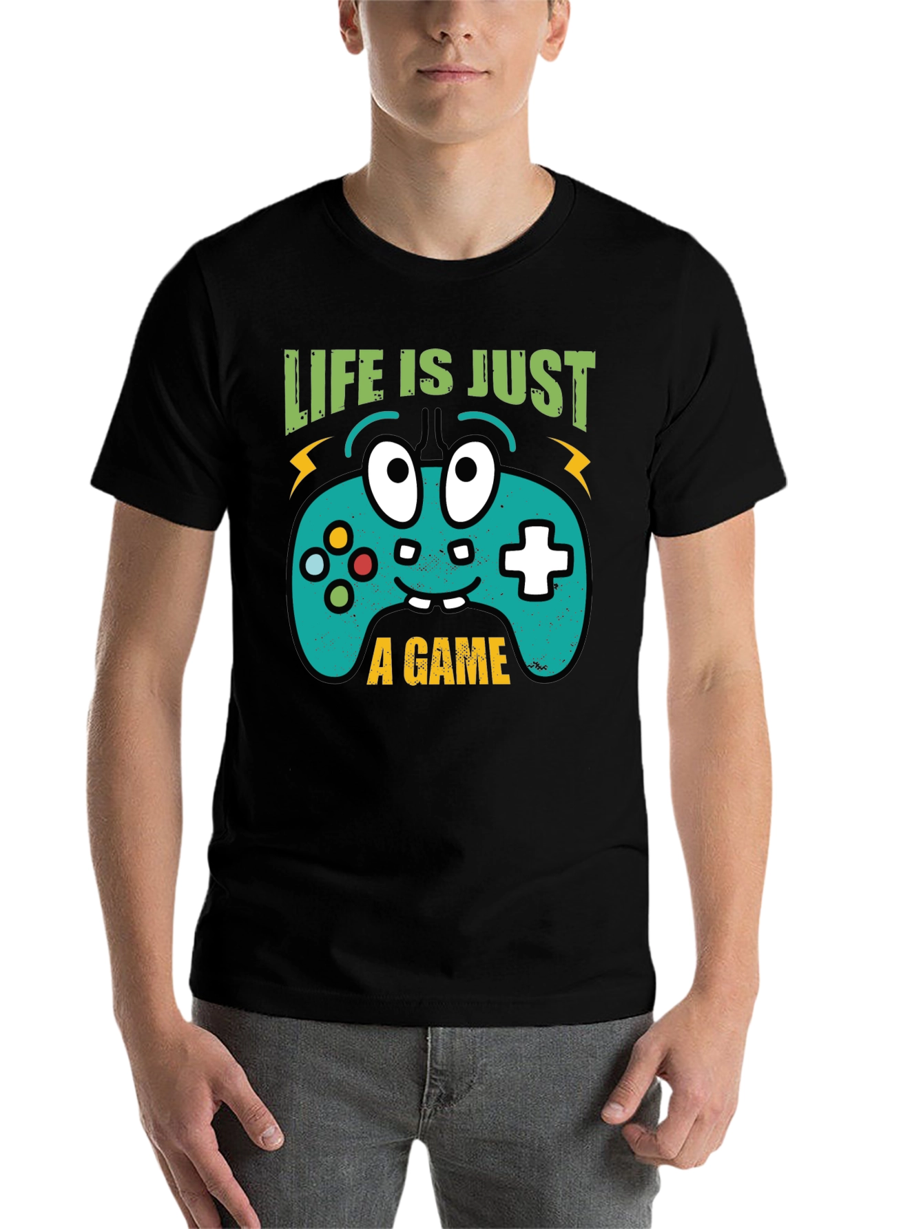 Black Life is Just a Game Funny Gamer T-Shirt view 7