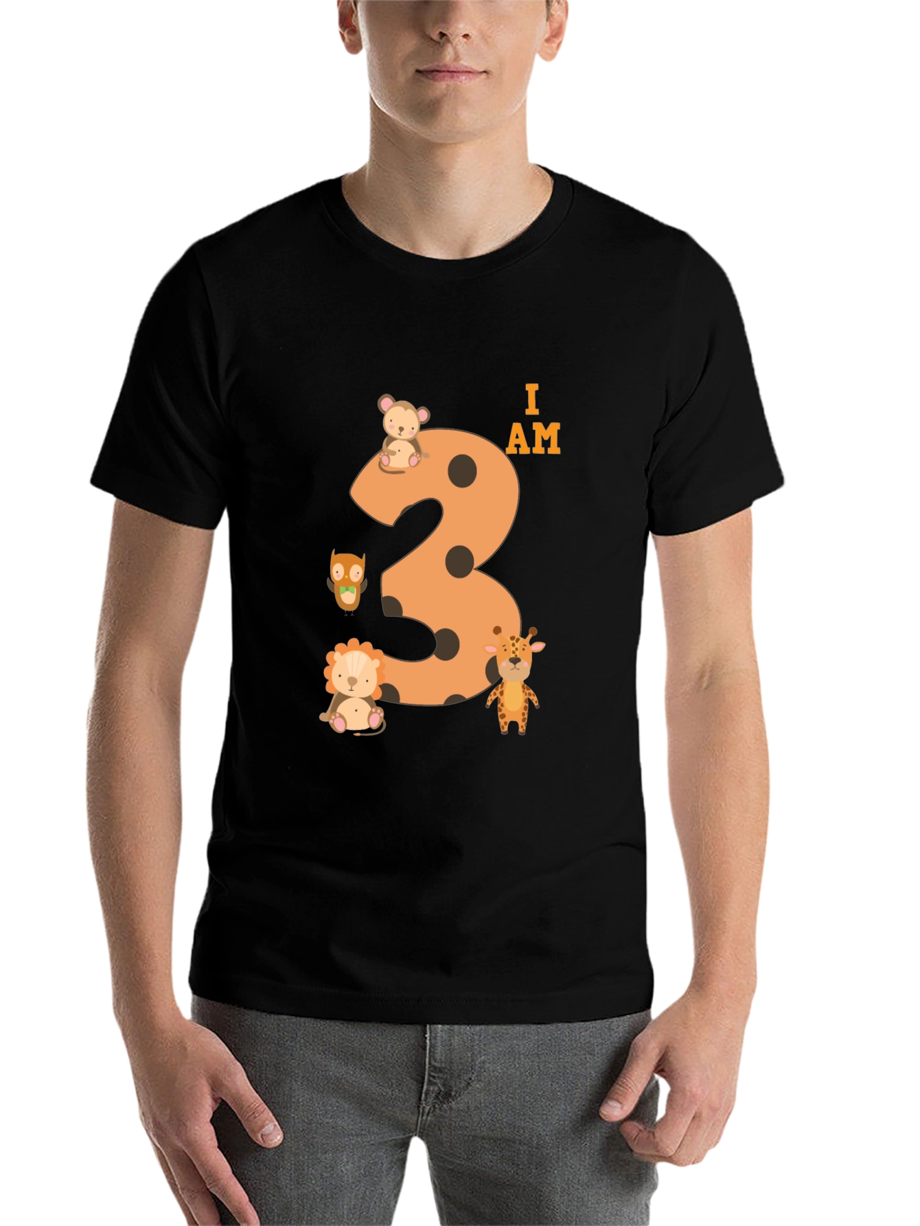 Black I am 3rd Birthday T-Shirt for Kids view 7