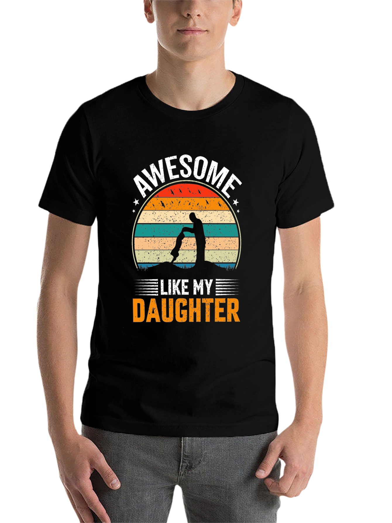 Black Awesome Like My Daughter Graphic T-Shirt view 7