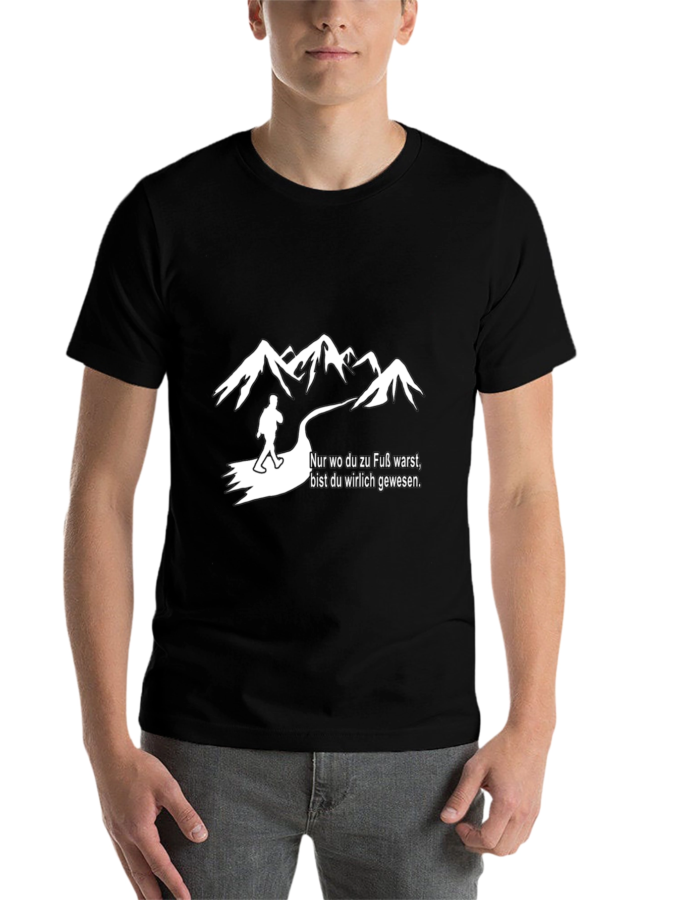 Black Hiking T-Shirt - "Nur wo du zu Fuß warst" view 7