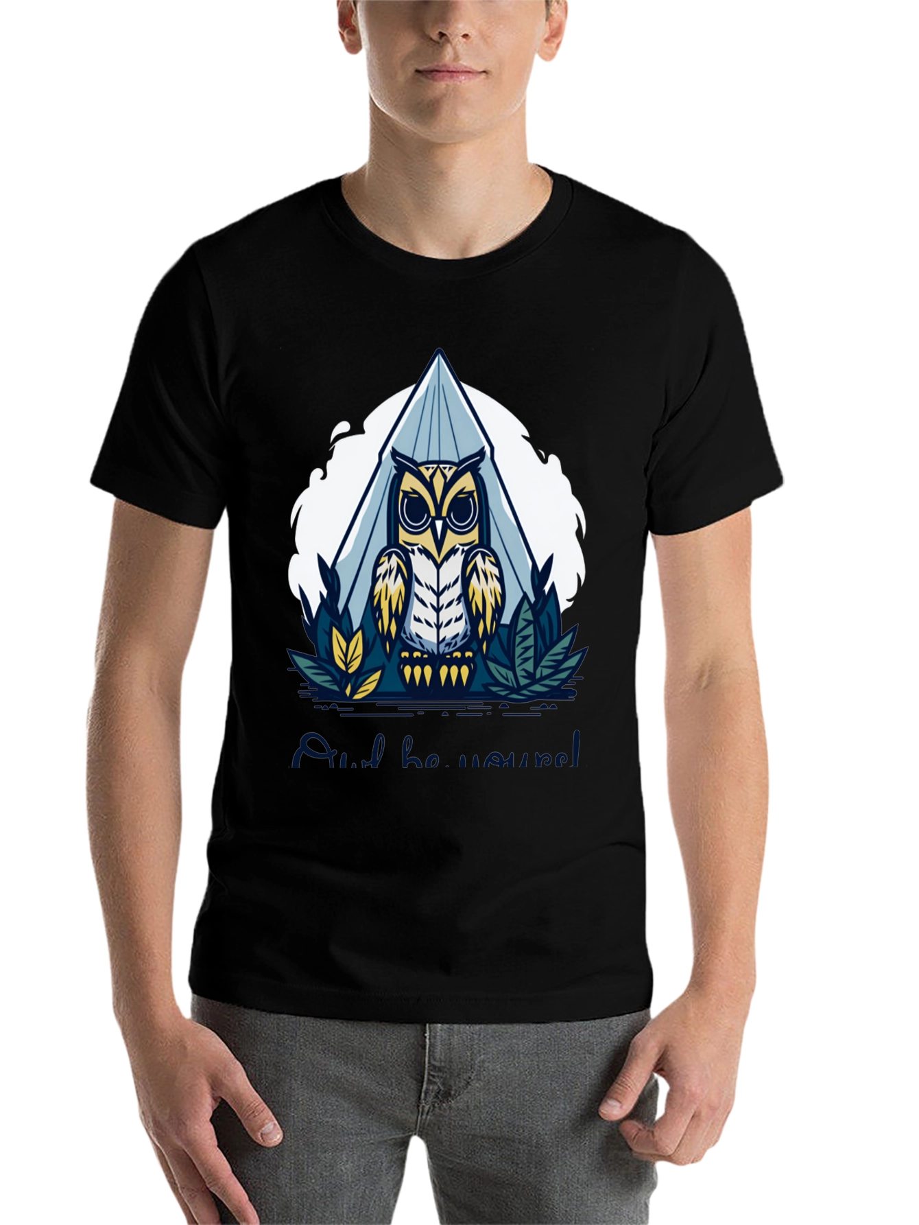 Black Owl Graphic Tee - Men's Crew Neck T-Shirt view 7