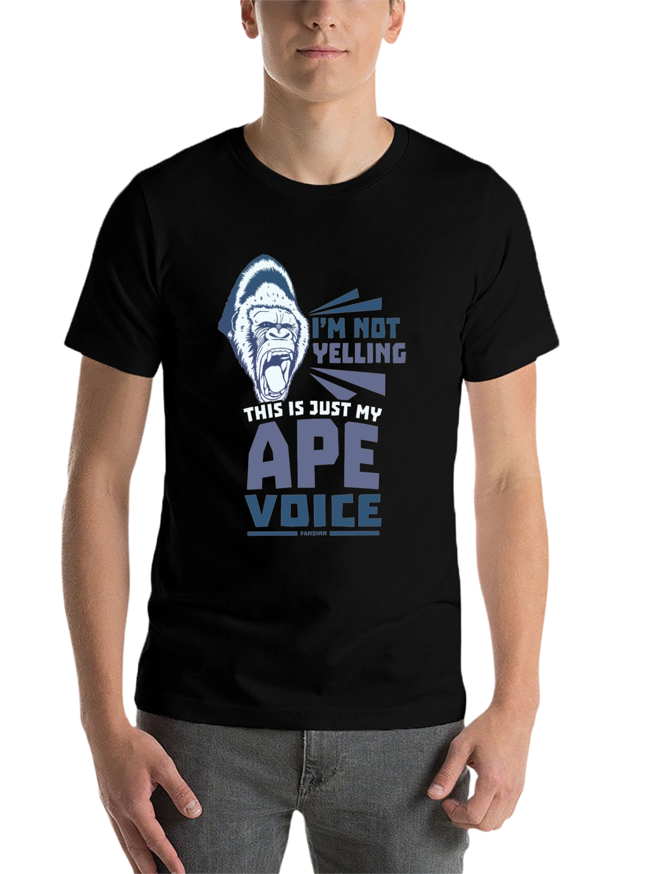 Black Ape Voice Men's Black T-Shirt view 7