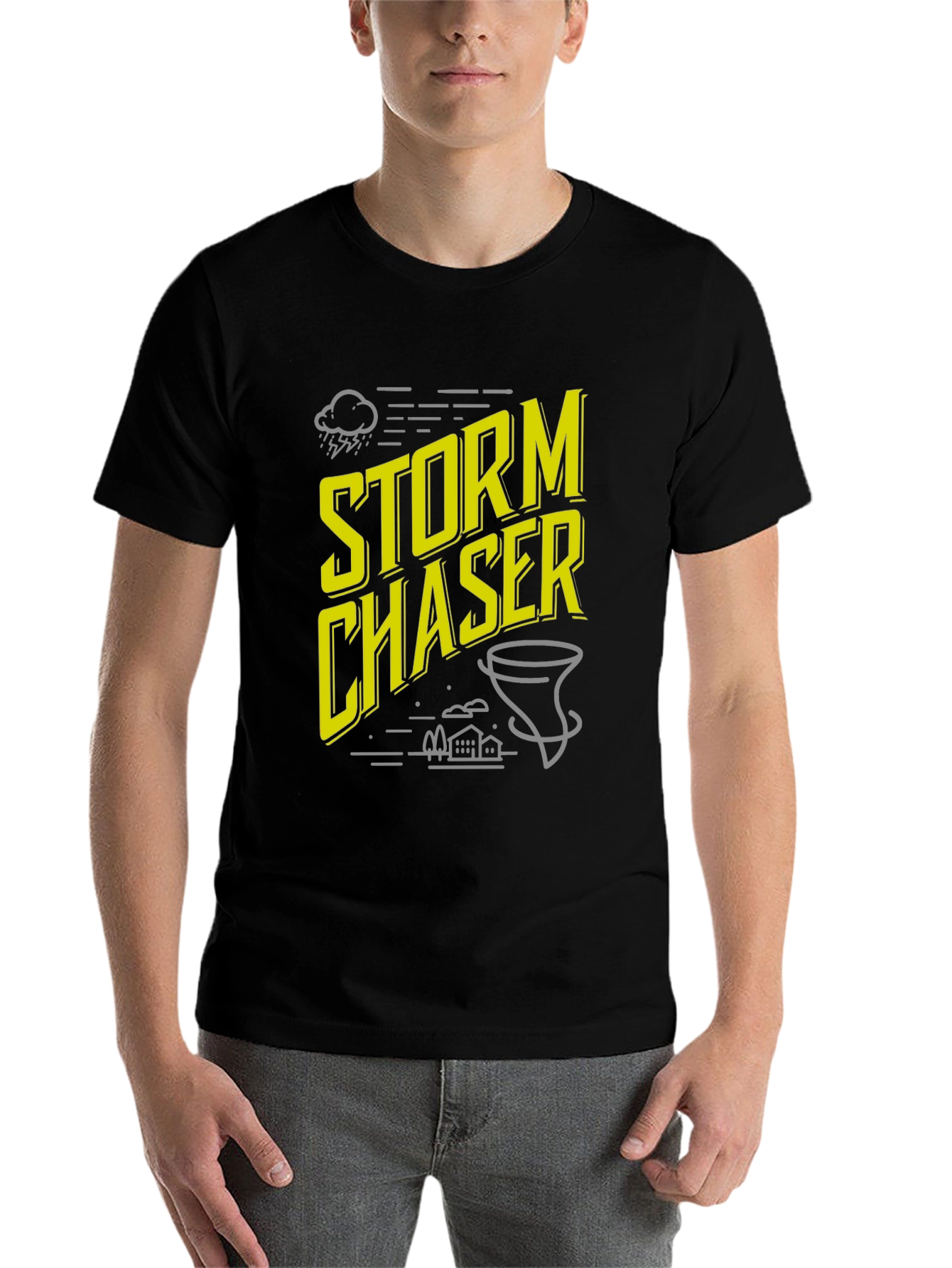 Black Storm Chaser Graphic Tee - Weather Enthusiast Shirt view 7