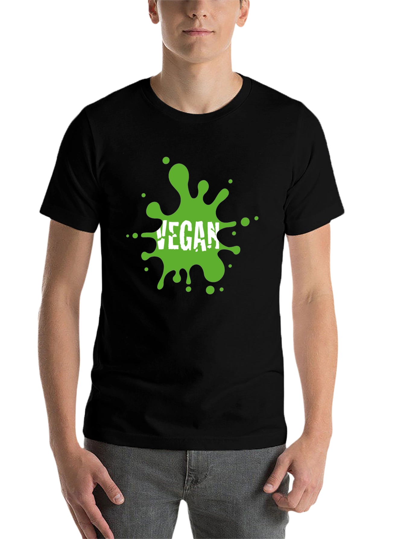 Black Vegan Splatter T-Shirt - Eco-Friendly & Stylish view 7