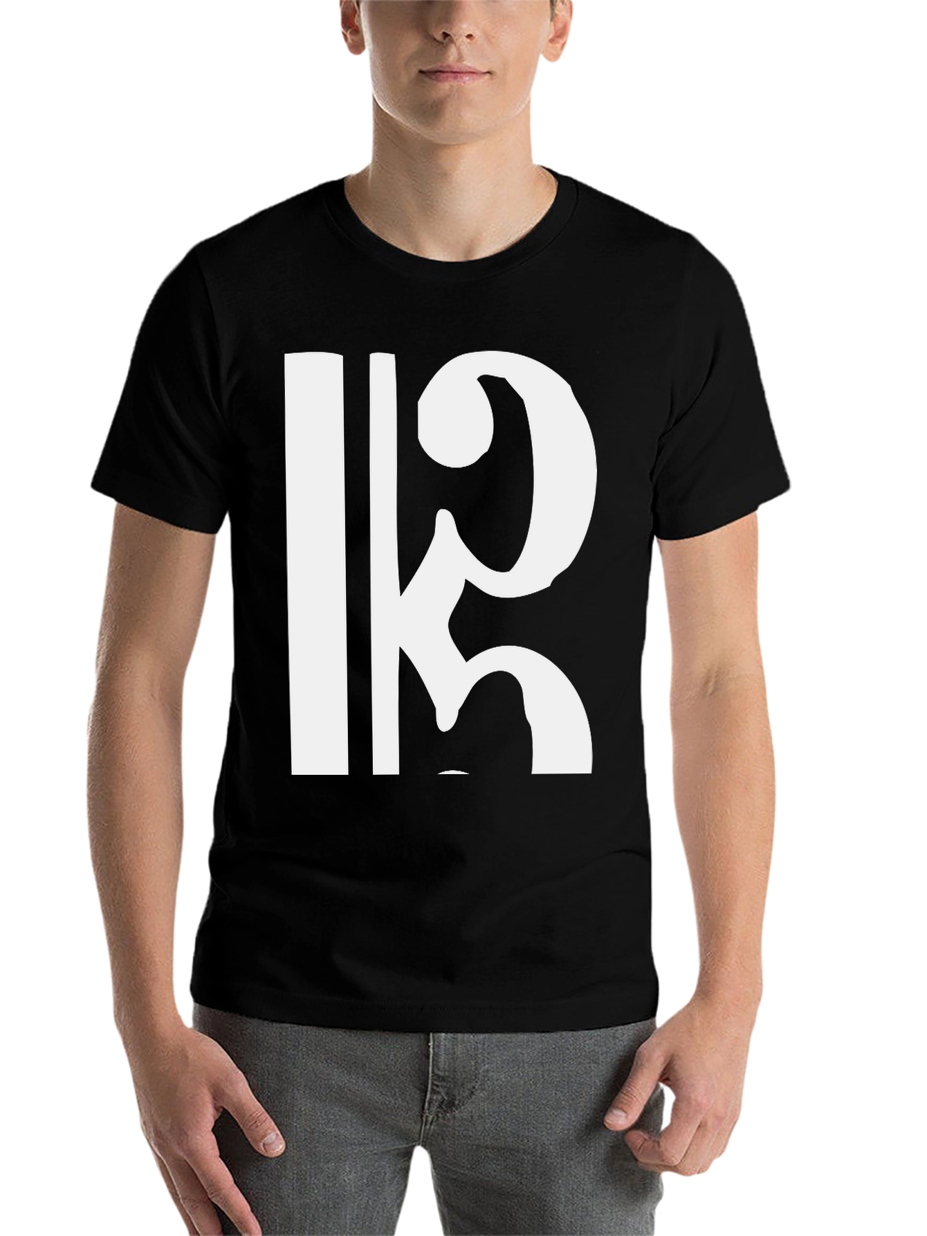 Black Bold Clef Graphic Black Tee view 7