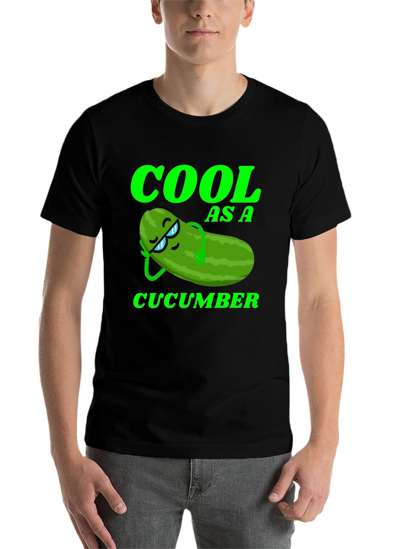 Black Cool As A Cucumber Graphic Tee - Relaxed Style view 7