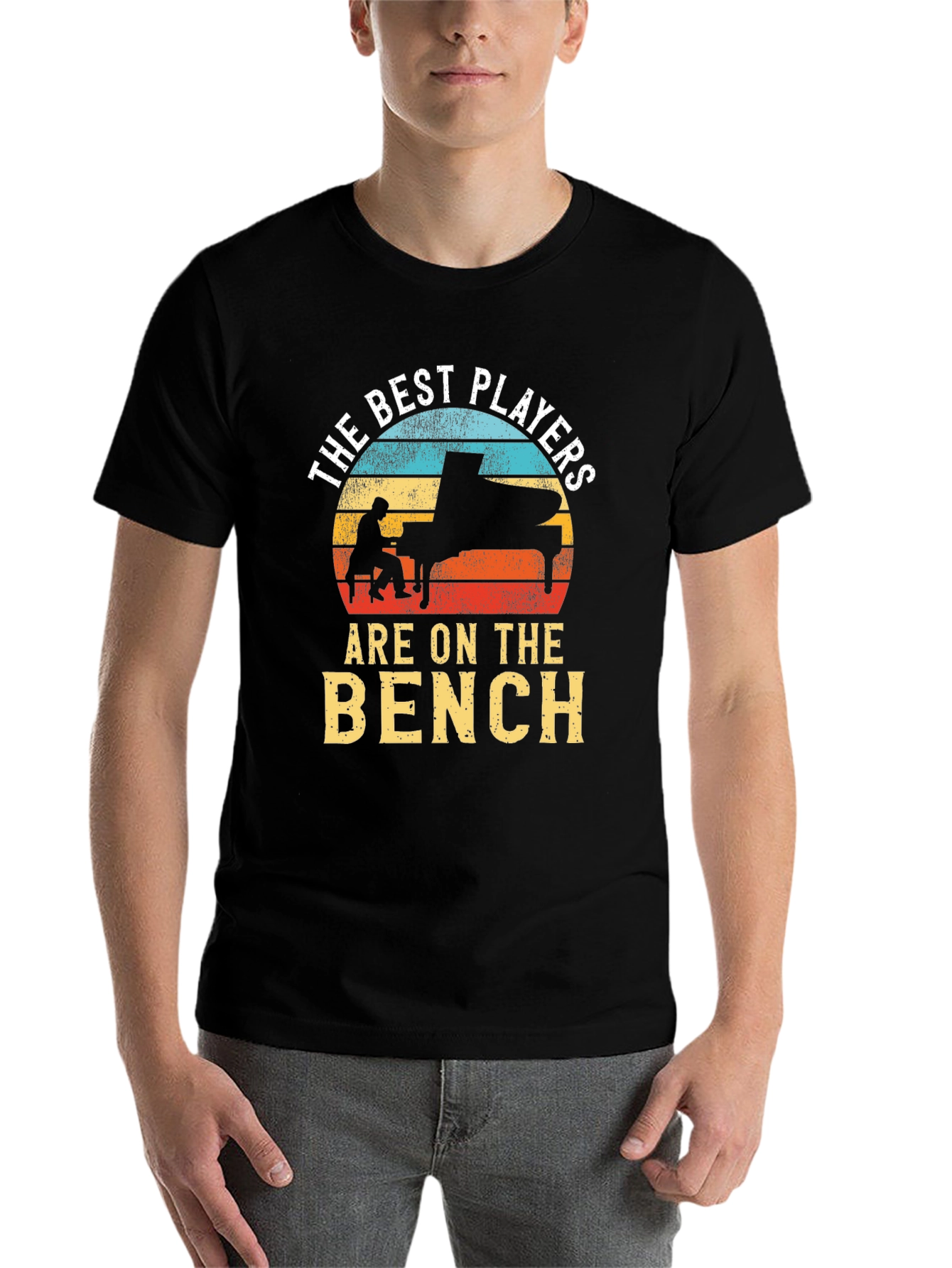 Black The Best Players are on the Bench T-Shirt - Piano Lover view 7