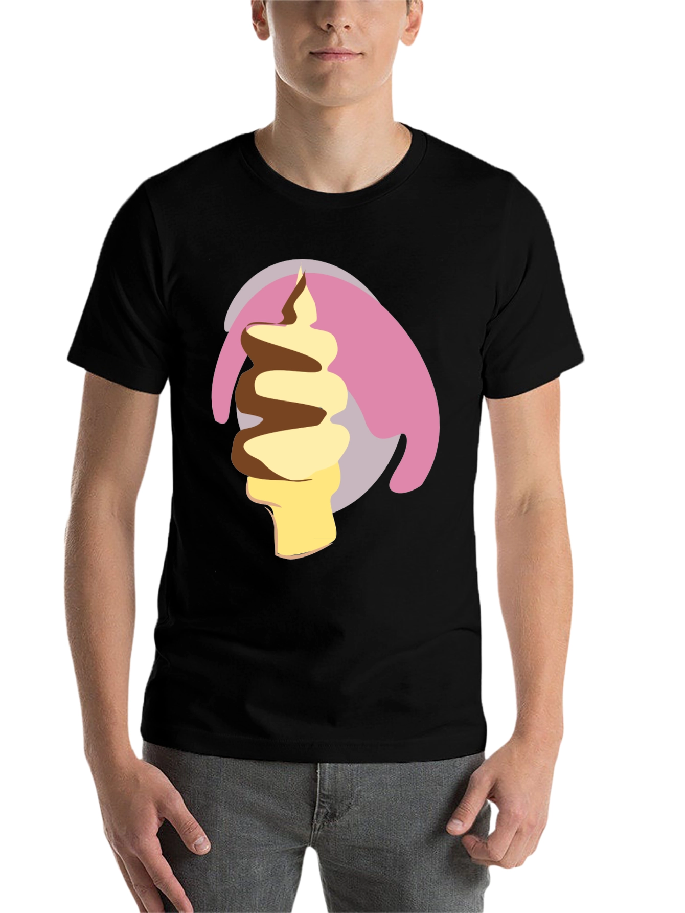 Black Ice Cream Swirl Graphic Tee view 7