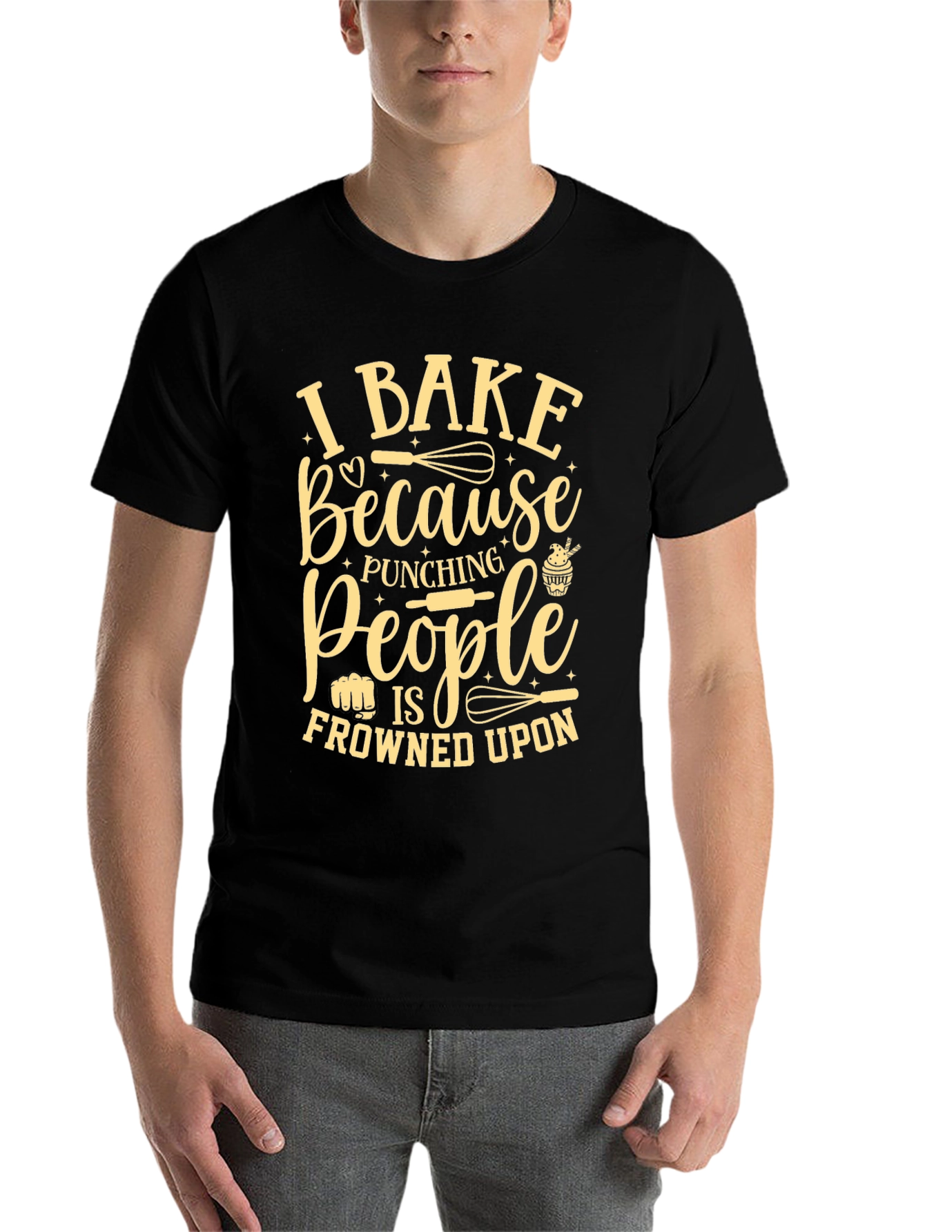 I Bake Because Punching People Is Frowned Upon T-Shirt - 7