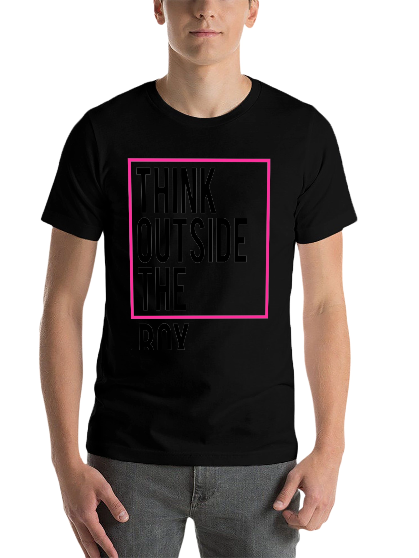 Black Think Outside the Box Black Graphic Tee view 7