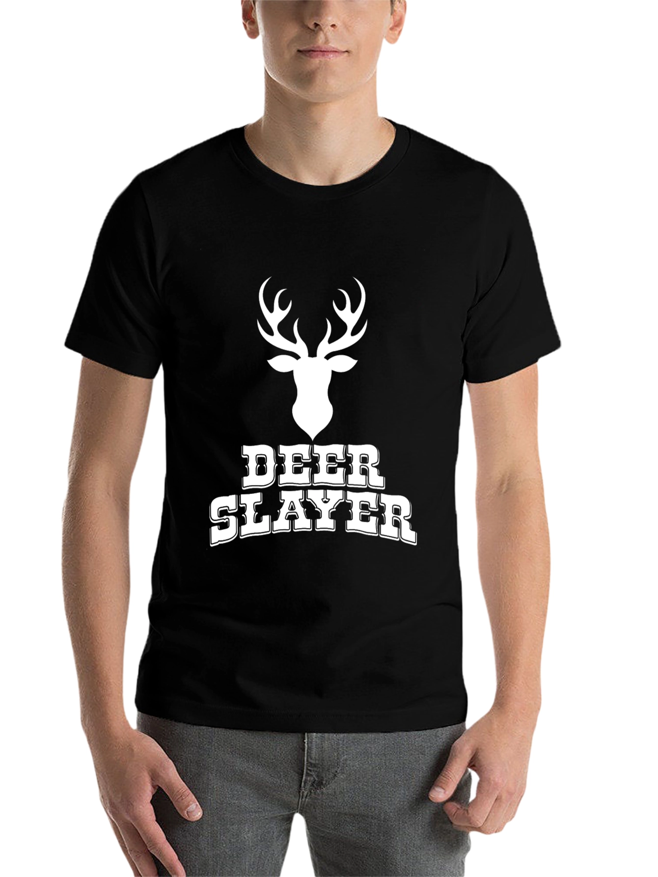 Black Deer Slayer Graphic T-Shirt - Black view 7