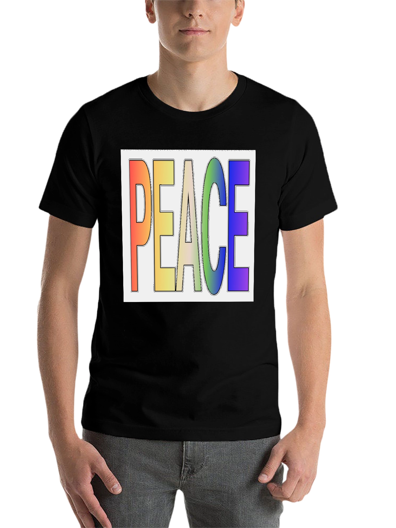 Black Peace Rainbow T-Shirt - Stylish Graphic Tee view 7