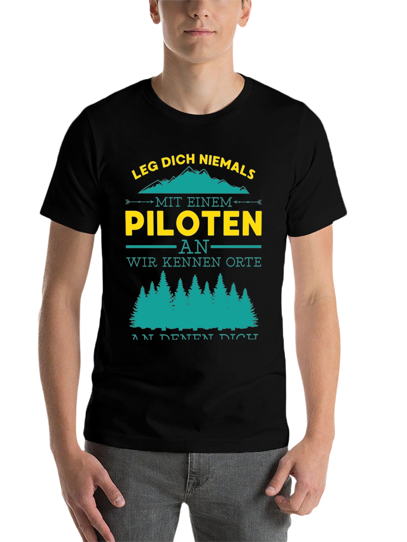 Black Pilot T-Shirt: Leg Dich Niemals An view 7