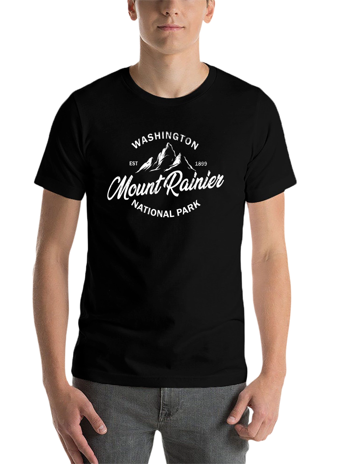 Black Mount Rainier National Park T-Shirt view 7