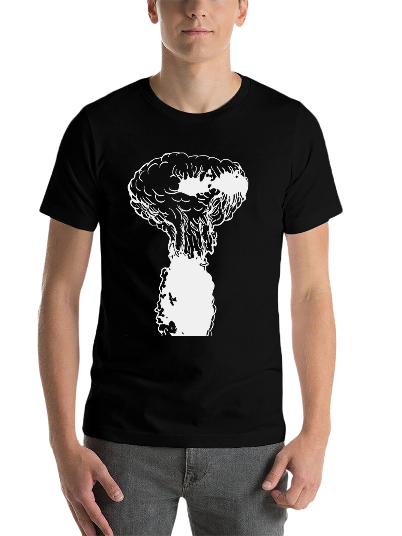 Black Mushroom Cloud Graphic Tee - Black view 7