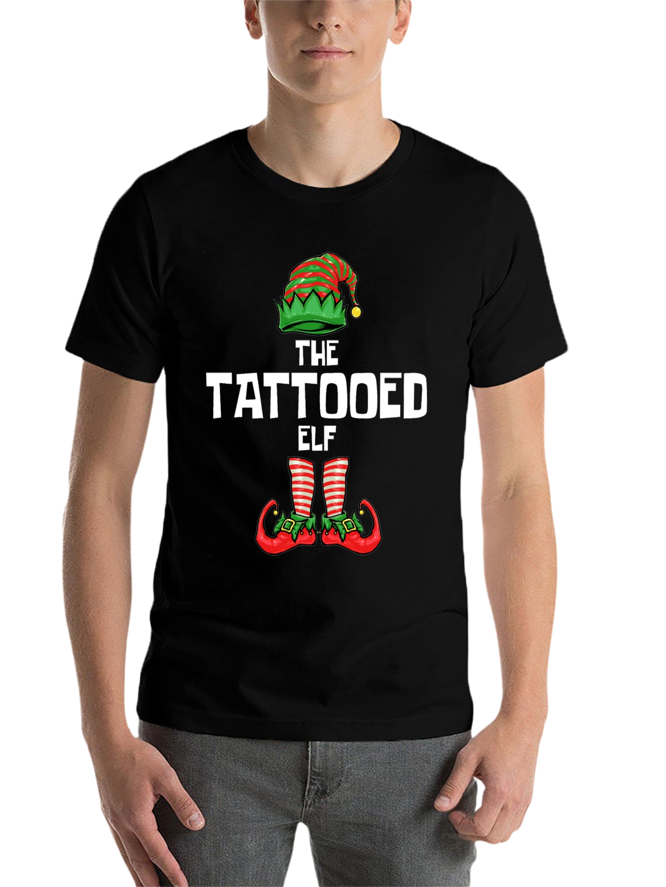 Black The Tattooed Elf Graphic T-Shirt view 7