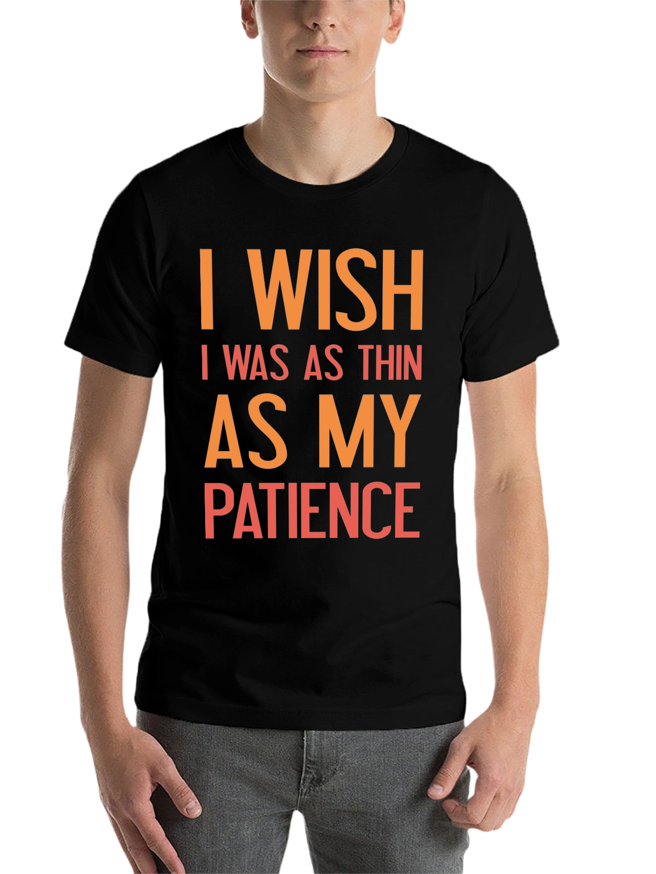 Black Funny I Wish Patience T-Shirt view 7