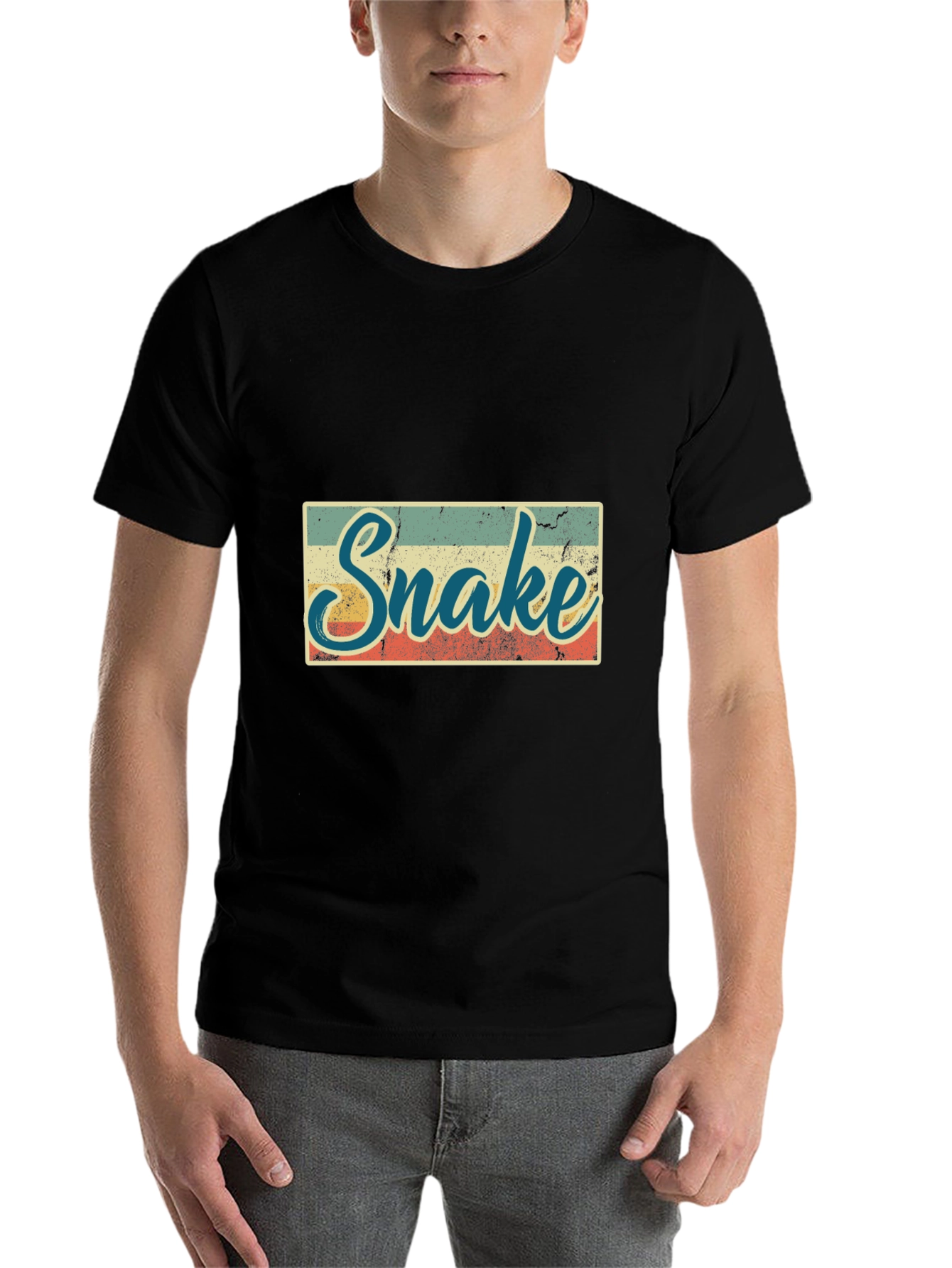 Black Vintage Snake T-Shirt - Retro Style Animal Tee view 7