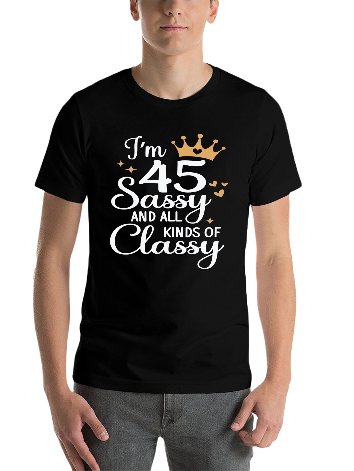 Black Sassy & Classy 45th Birthday Graphic Tee view 7