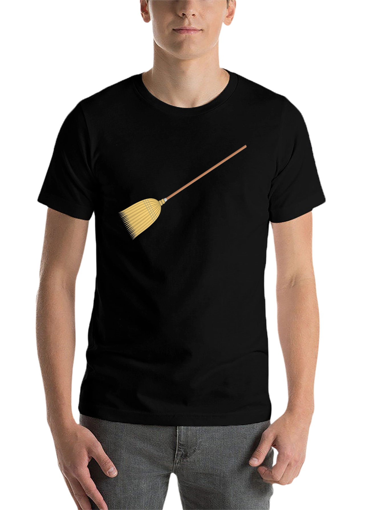 Black Broom Graphic Black T-Shirt view 7