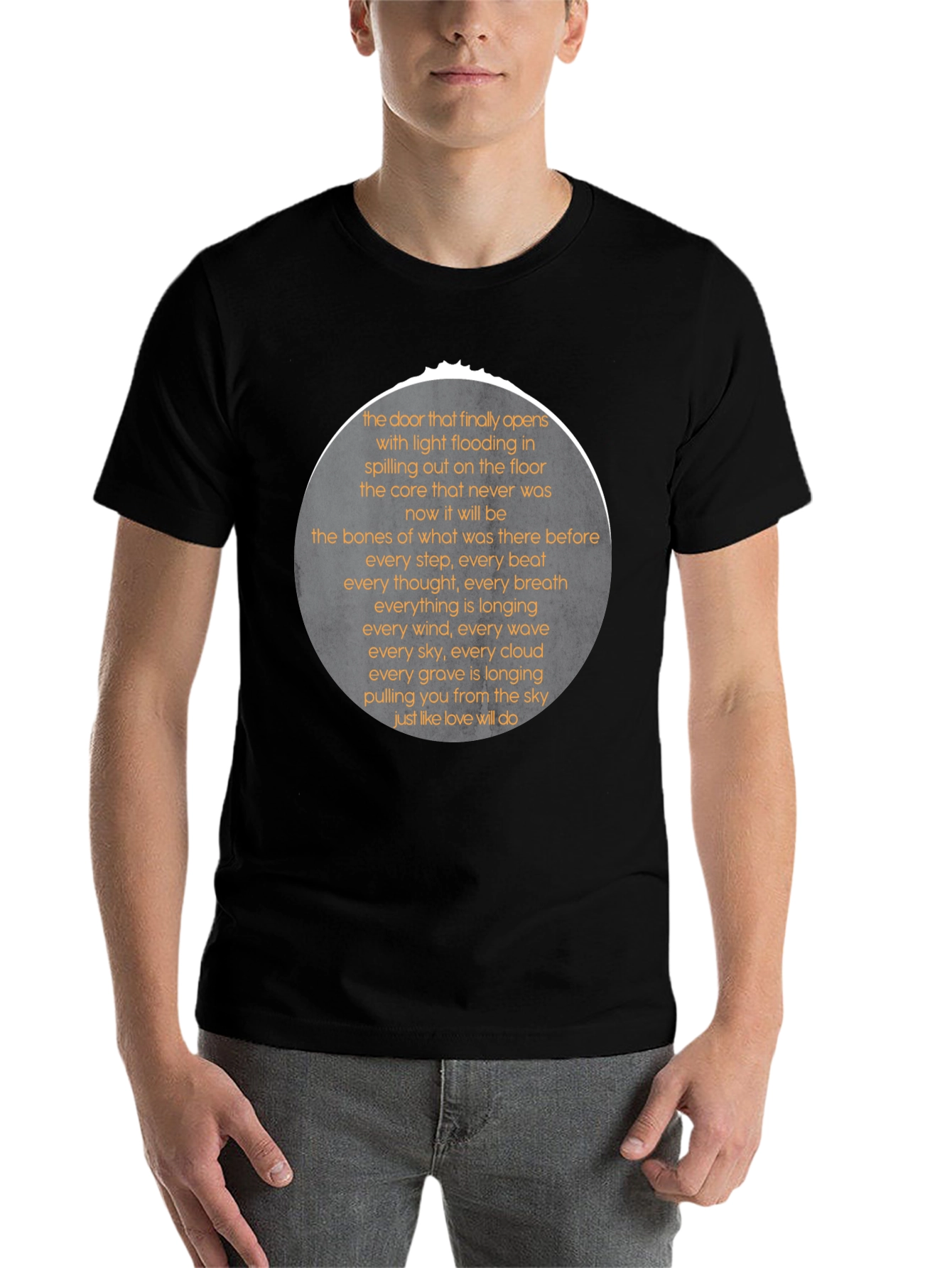 Black Poetry Print Tee - Expressive Black T-Shirt for Men view 7