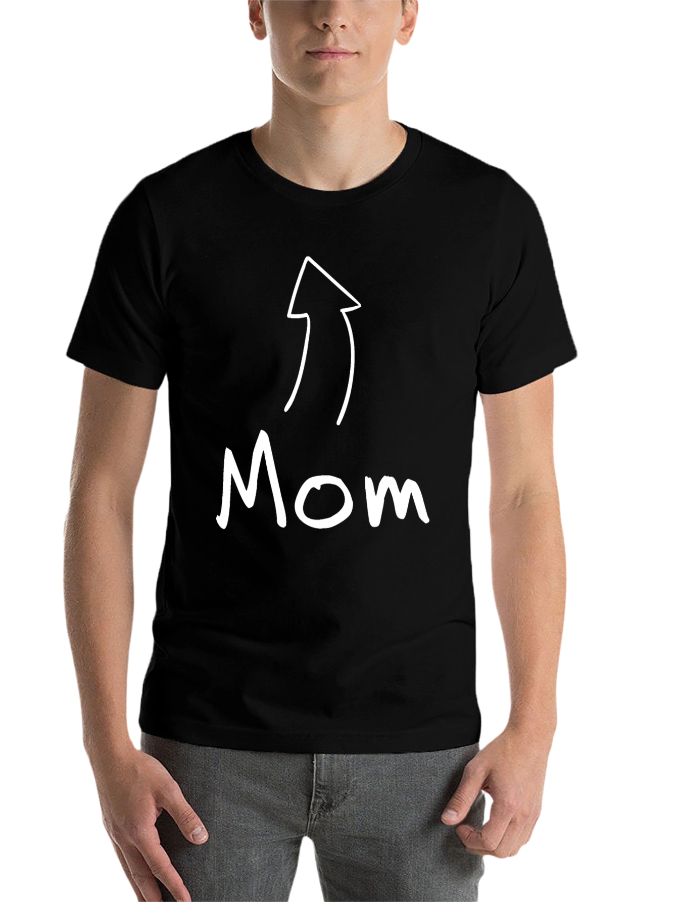 Black Funny 'Mom' Arrow T-Shirt view 7