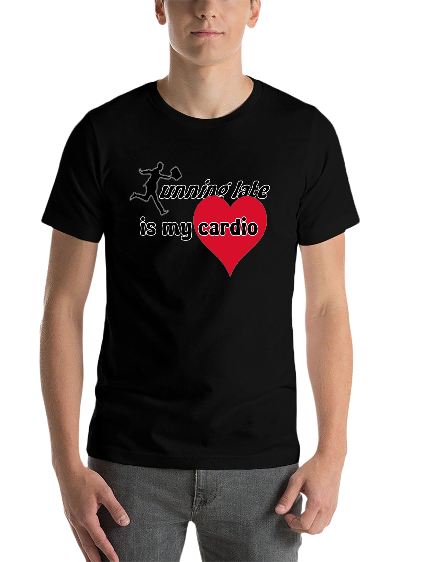 Black Running Late Cardio T-Shirt - Black view 7