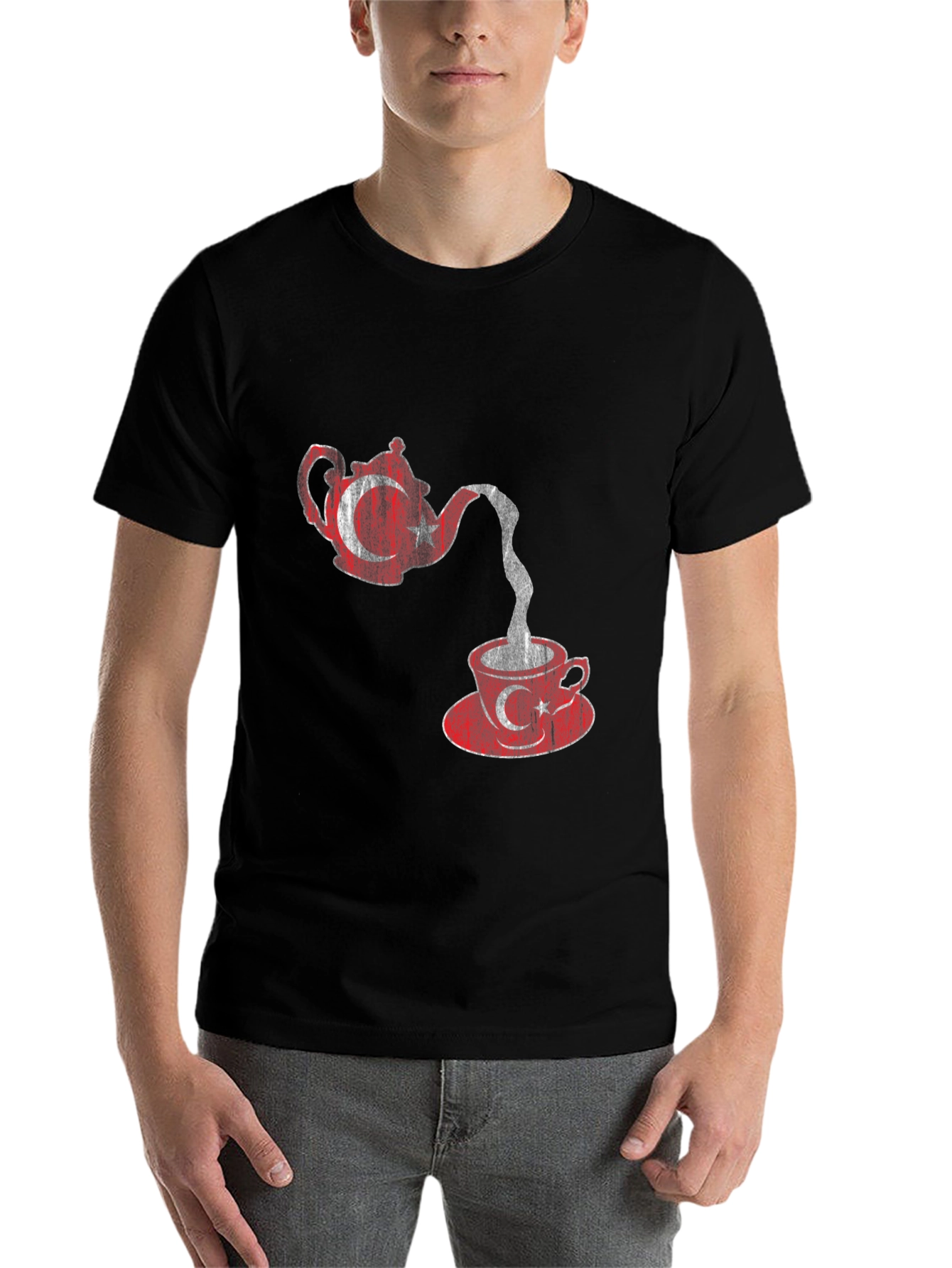 Black Turkey Tea Flag Graphic T-Shirt view 7