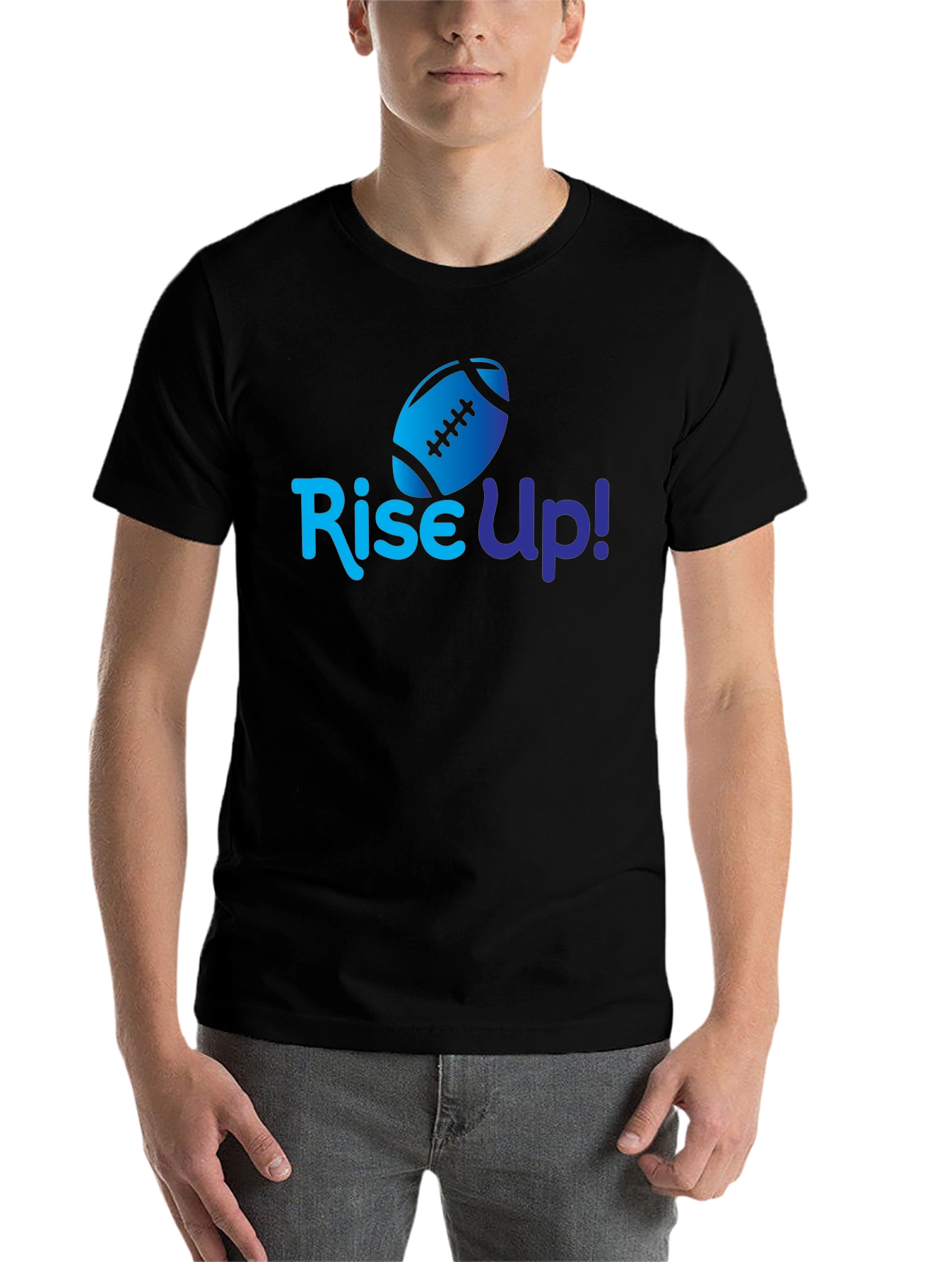 Black Rise Up Football T-Shirt view 7