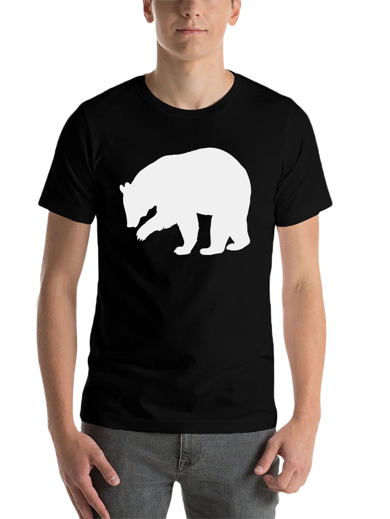 Black Bear Silhouette Graphic T-Shirt - Classic Black Tee view 7