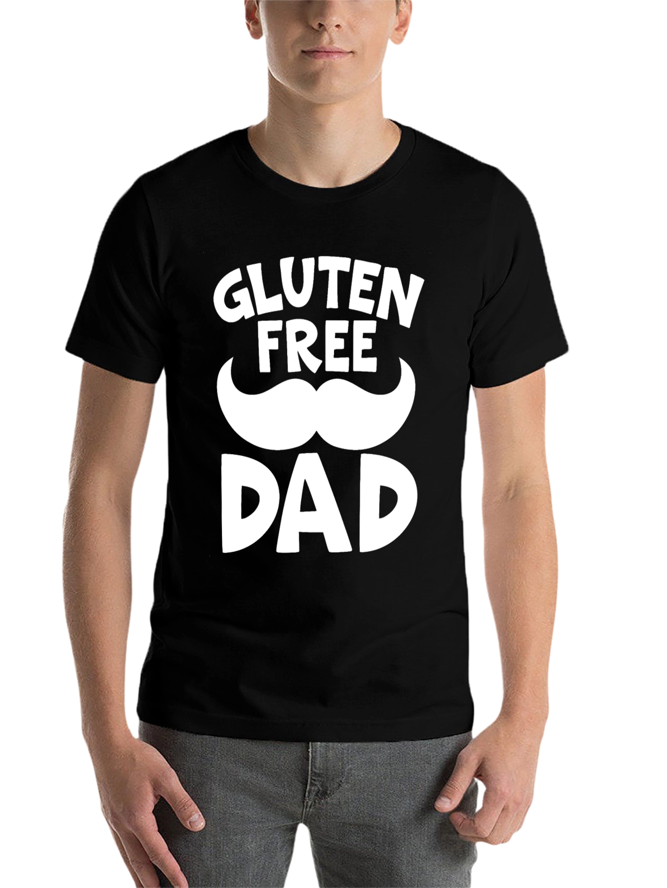 Black Gluten Free Dad Black Graphic T-Shirt view 7