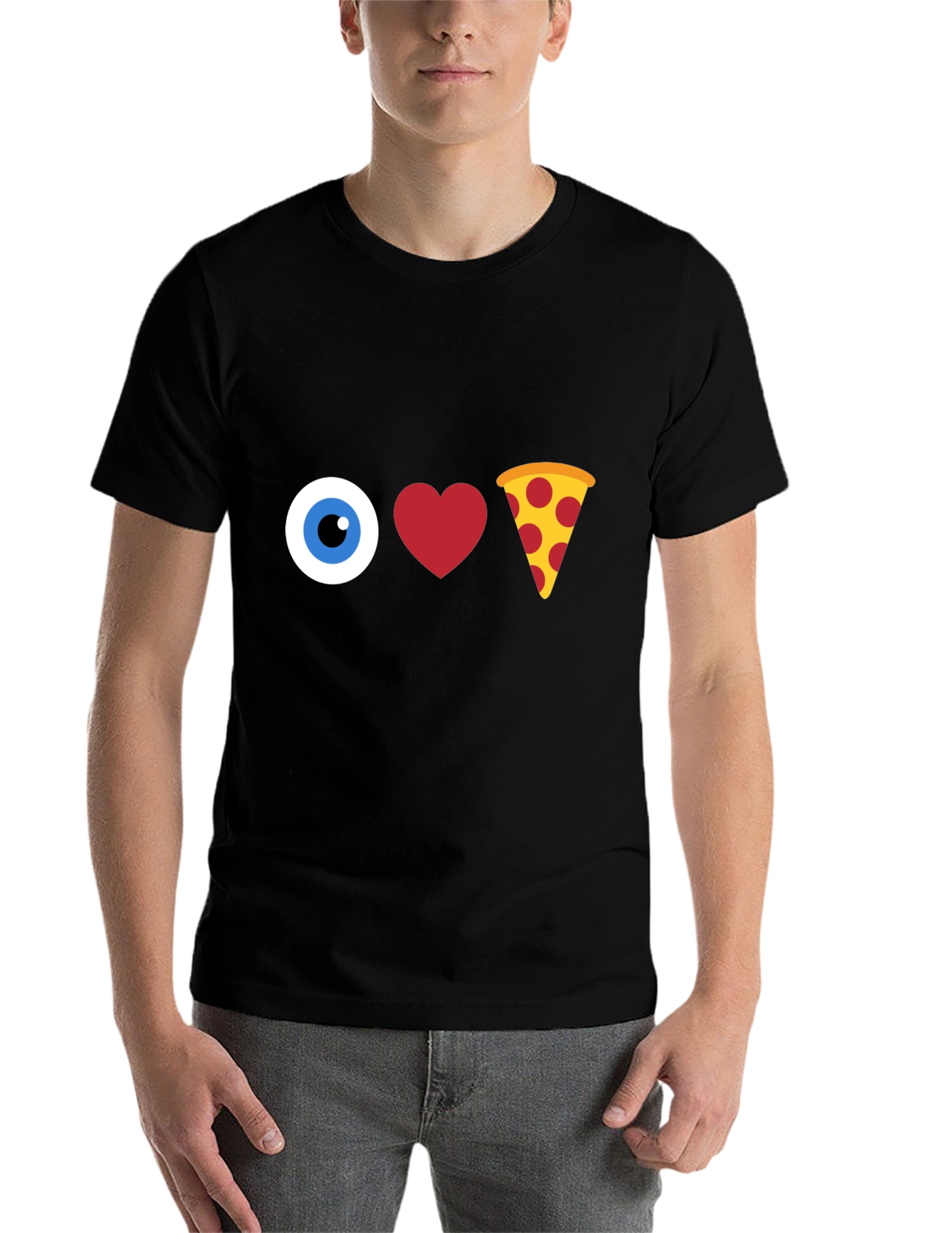 Black I Love Pizza Graphic T-Shirt view 7