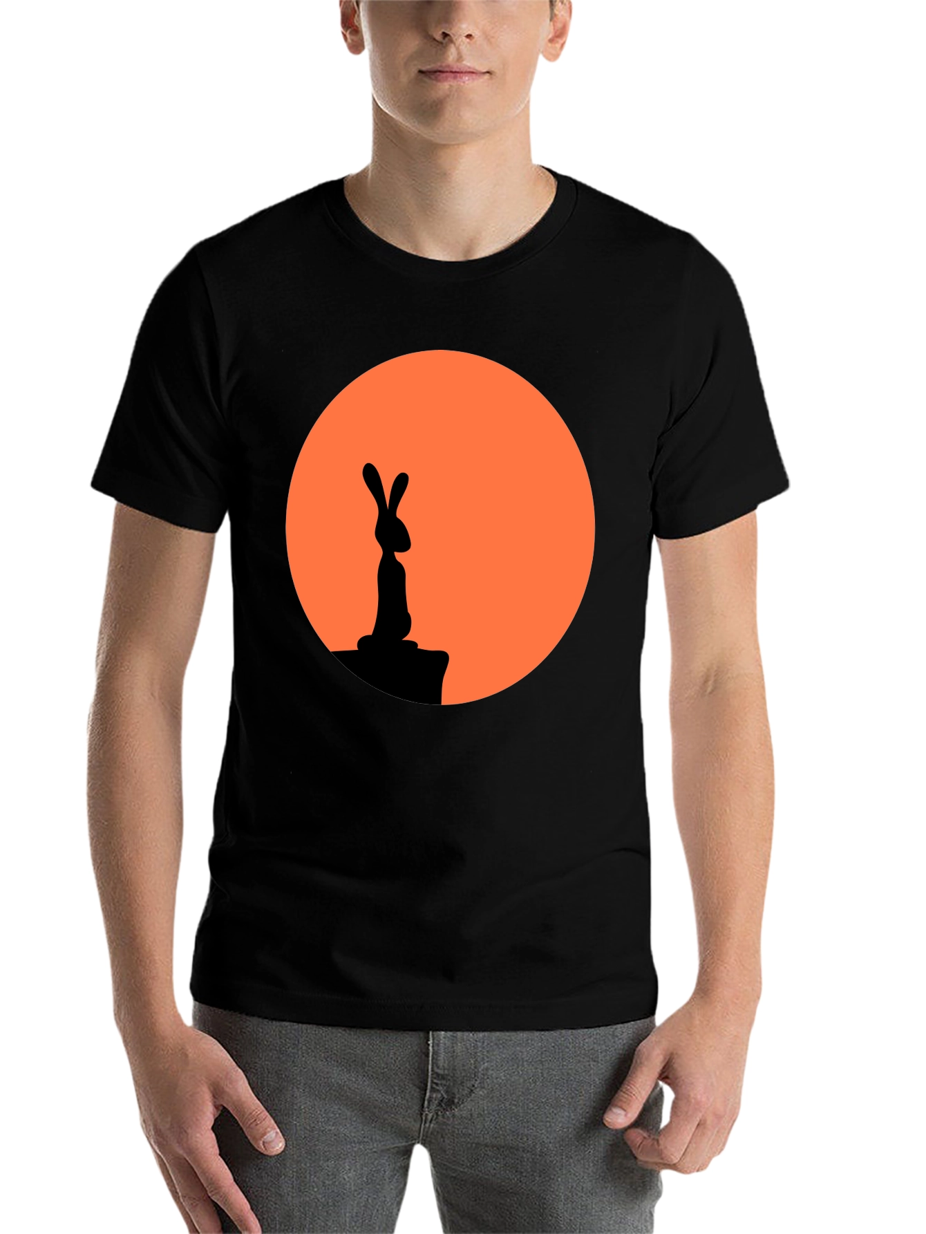 Black Rabbit Silhouette Graphic Tee view 7