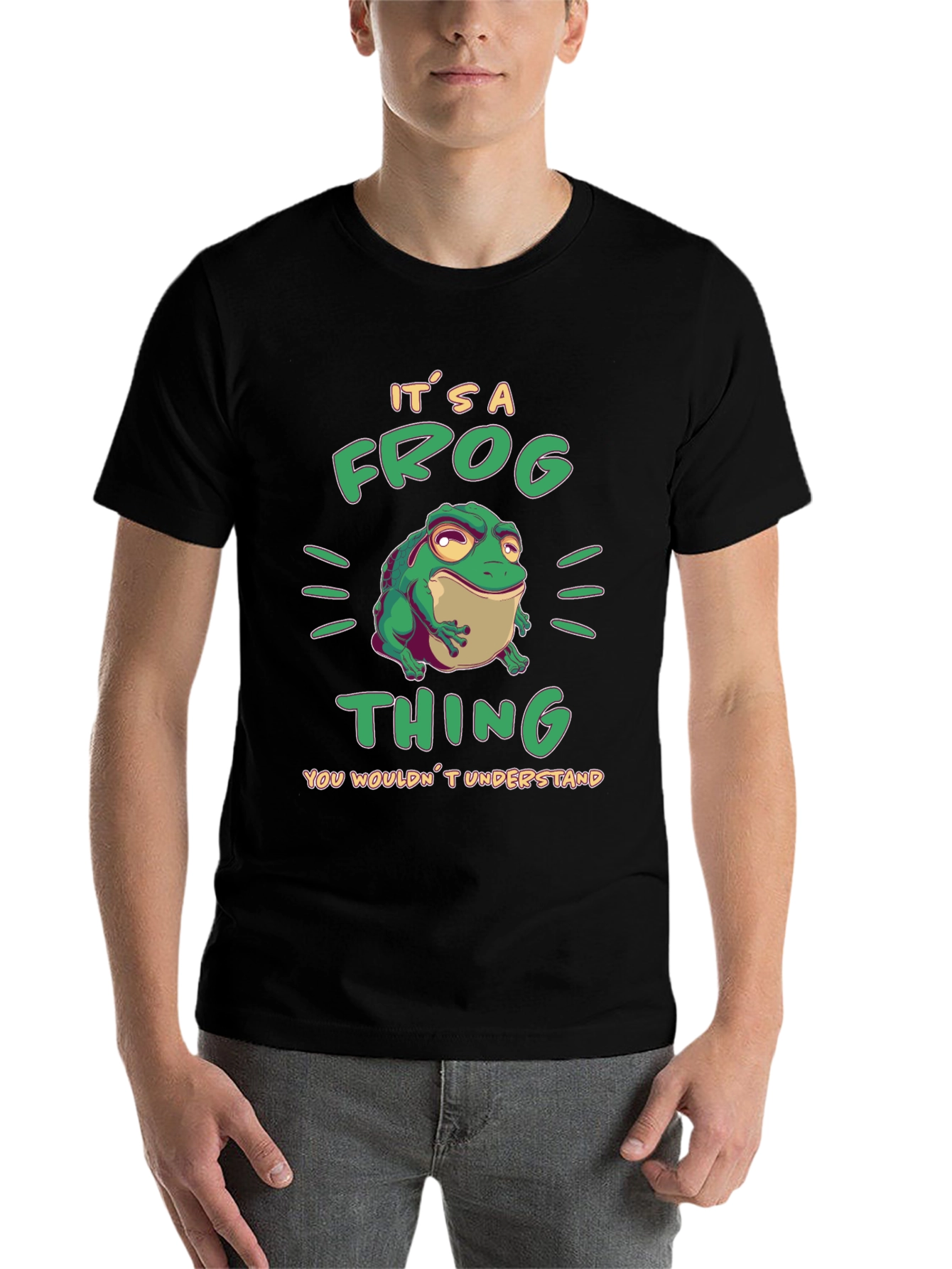 Black It's a Frog Thing Funny T-Shirt view 7