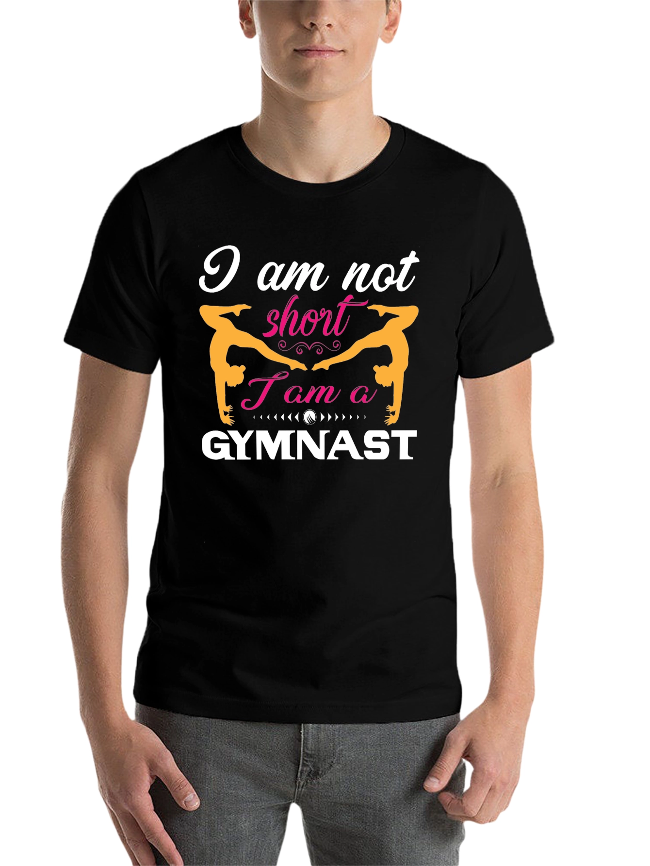Black Gymnast T-Shirt: I am not short, I am a Gymnast view 7