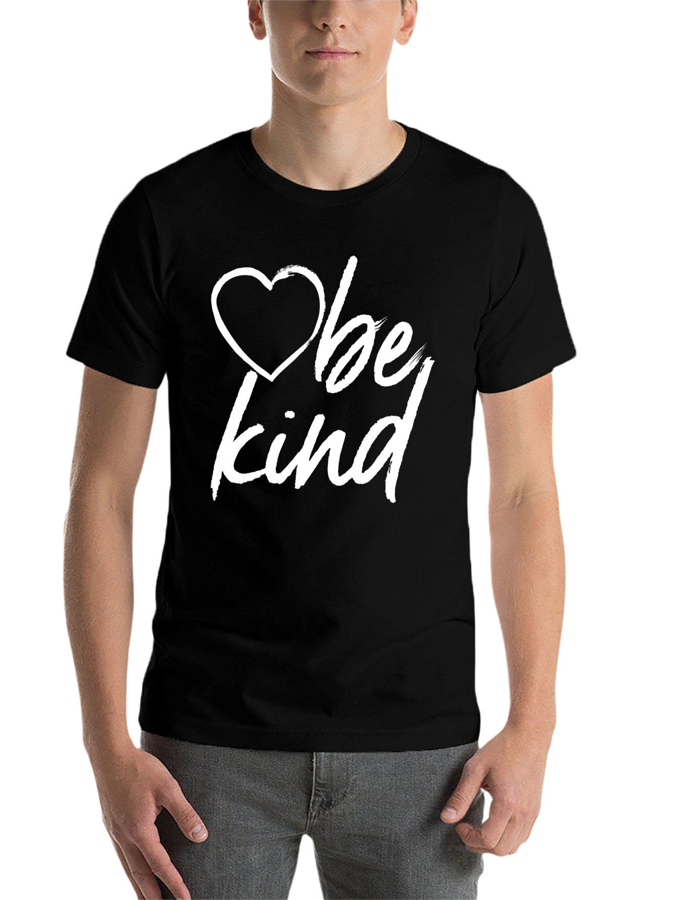 Black Be Kind Heart Graphic T-Shirt view 7