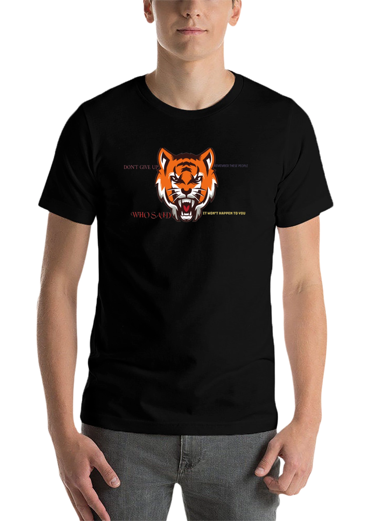 Black Tiger Graphic Black T-Shirt - Motivational Quote view 7