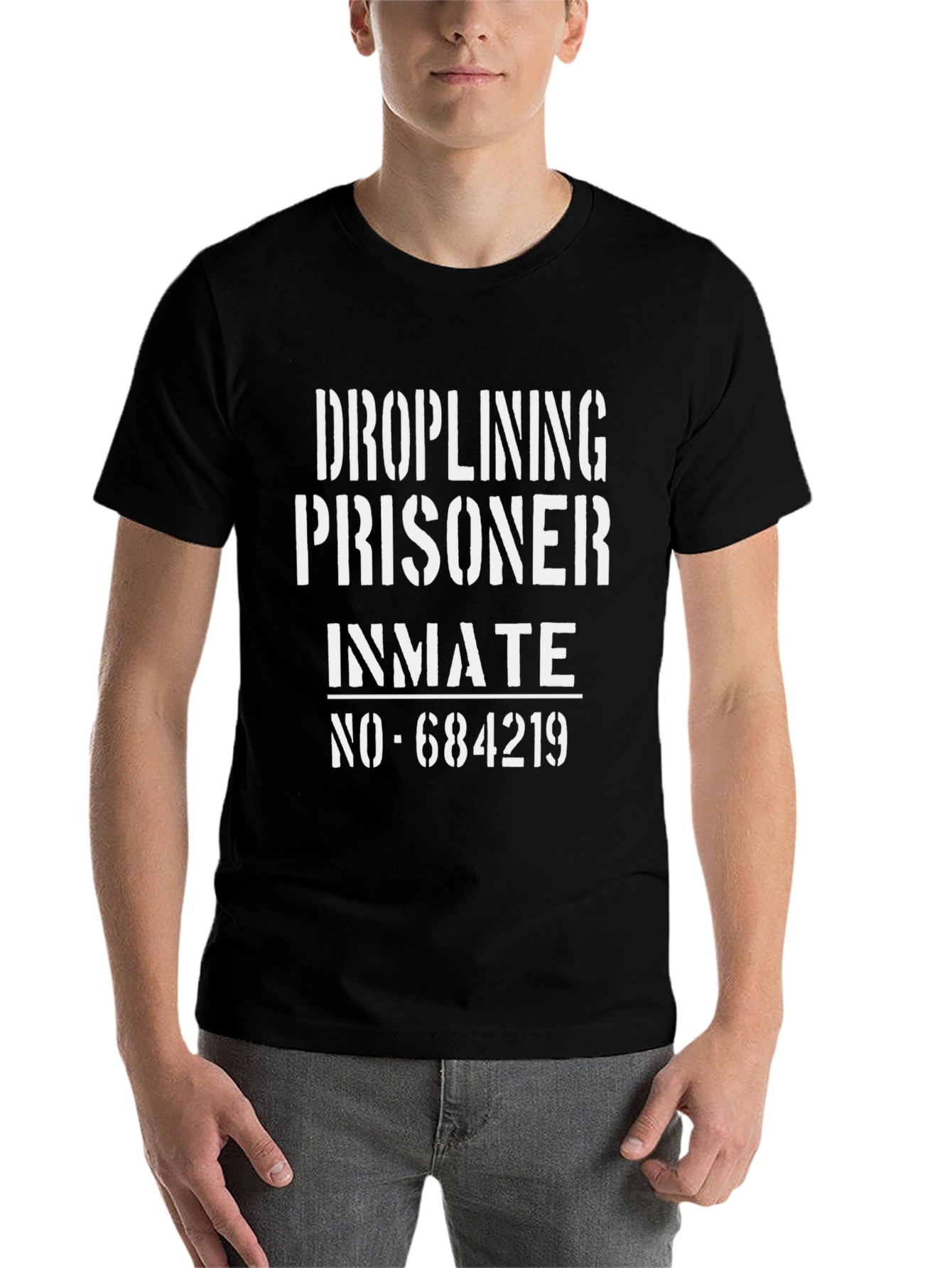 Black Dropling Inmate T-Shirt - Prisoner Design view 7
