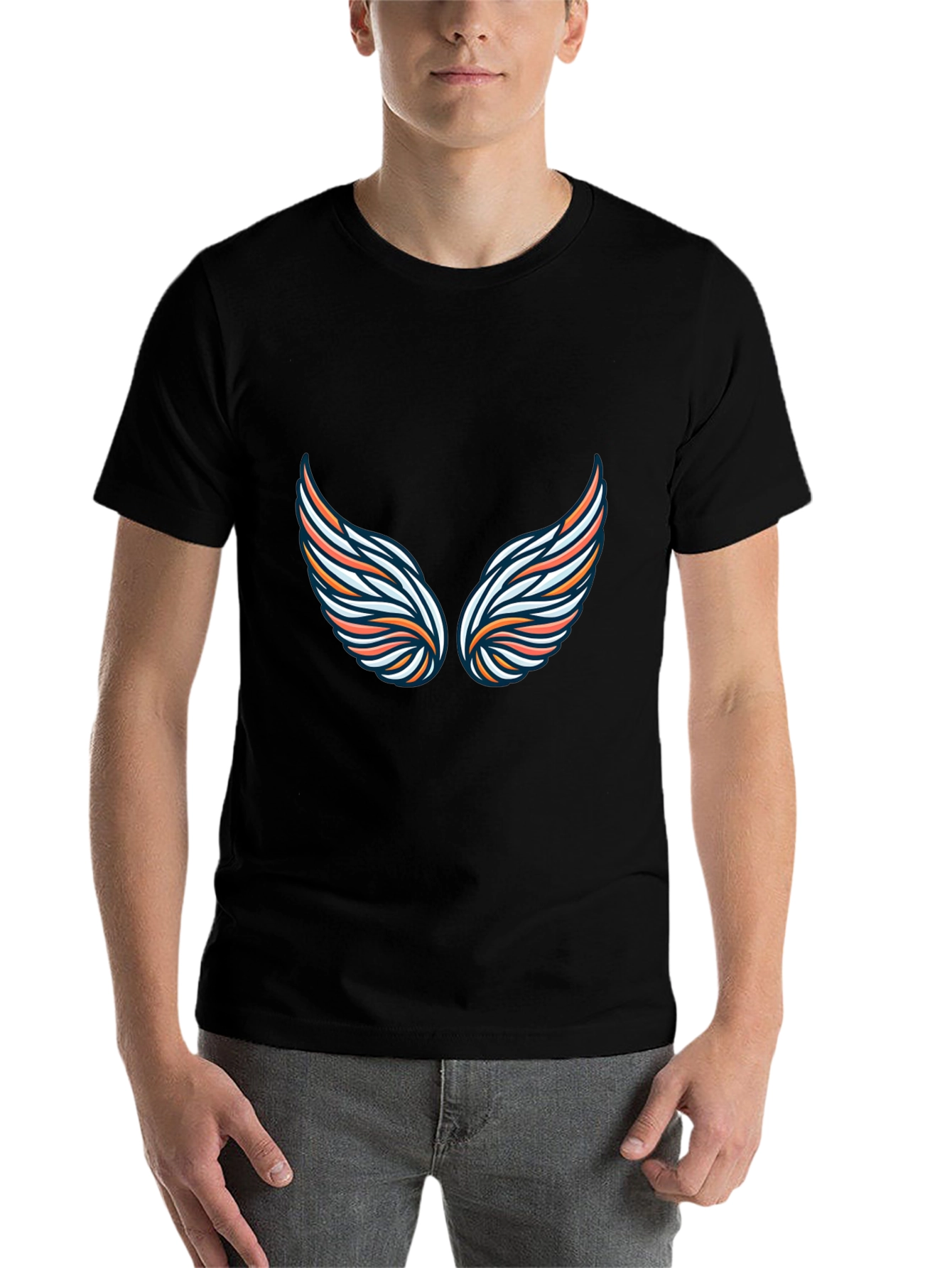 Black Wing Graphic Black T-Shirt view 7