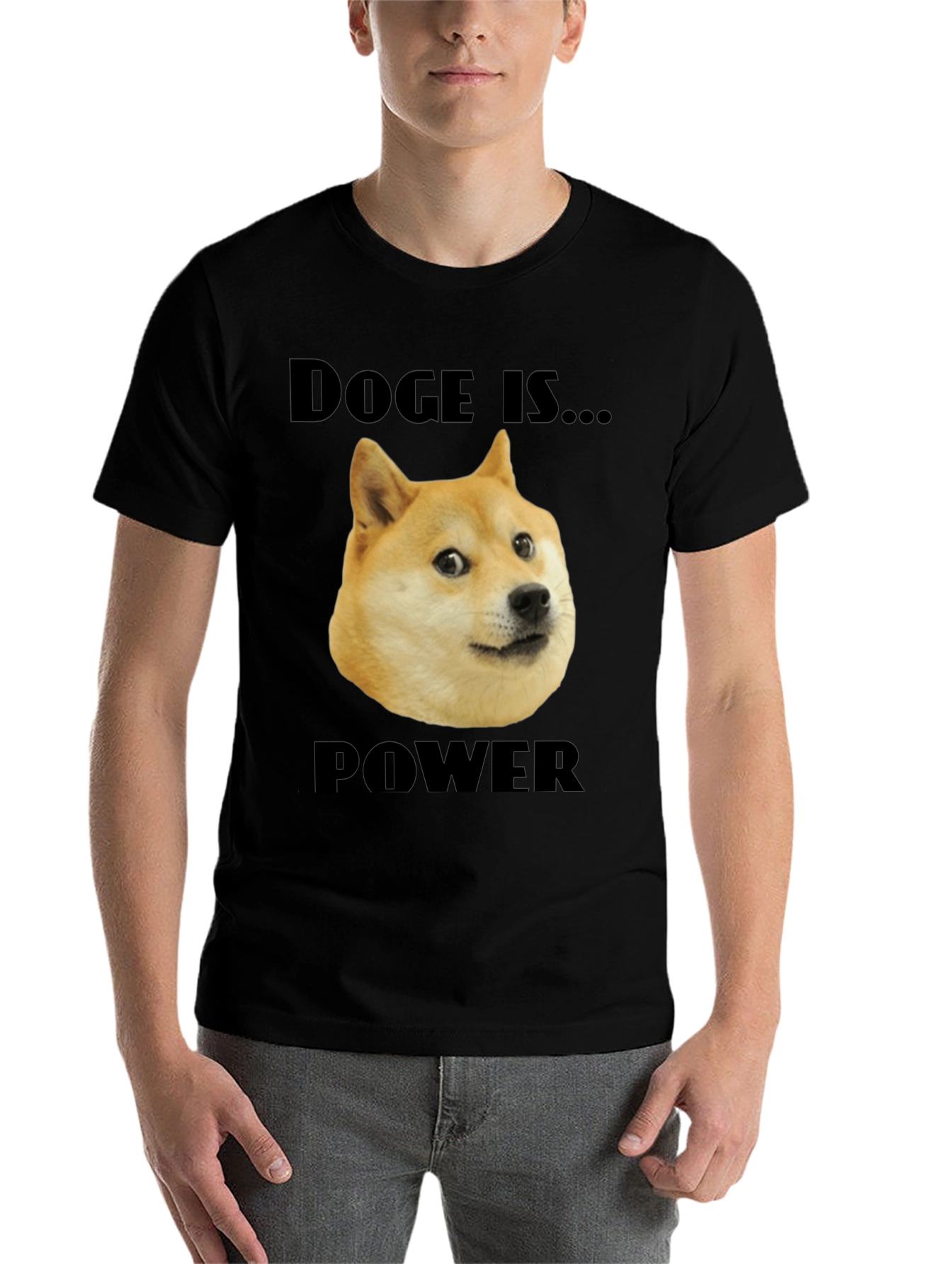 Black Doge is Power Black T-Shirt view 7