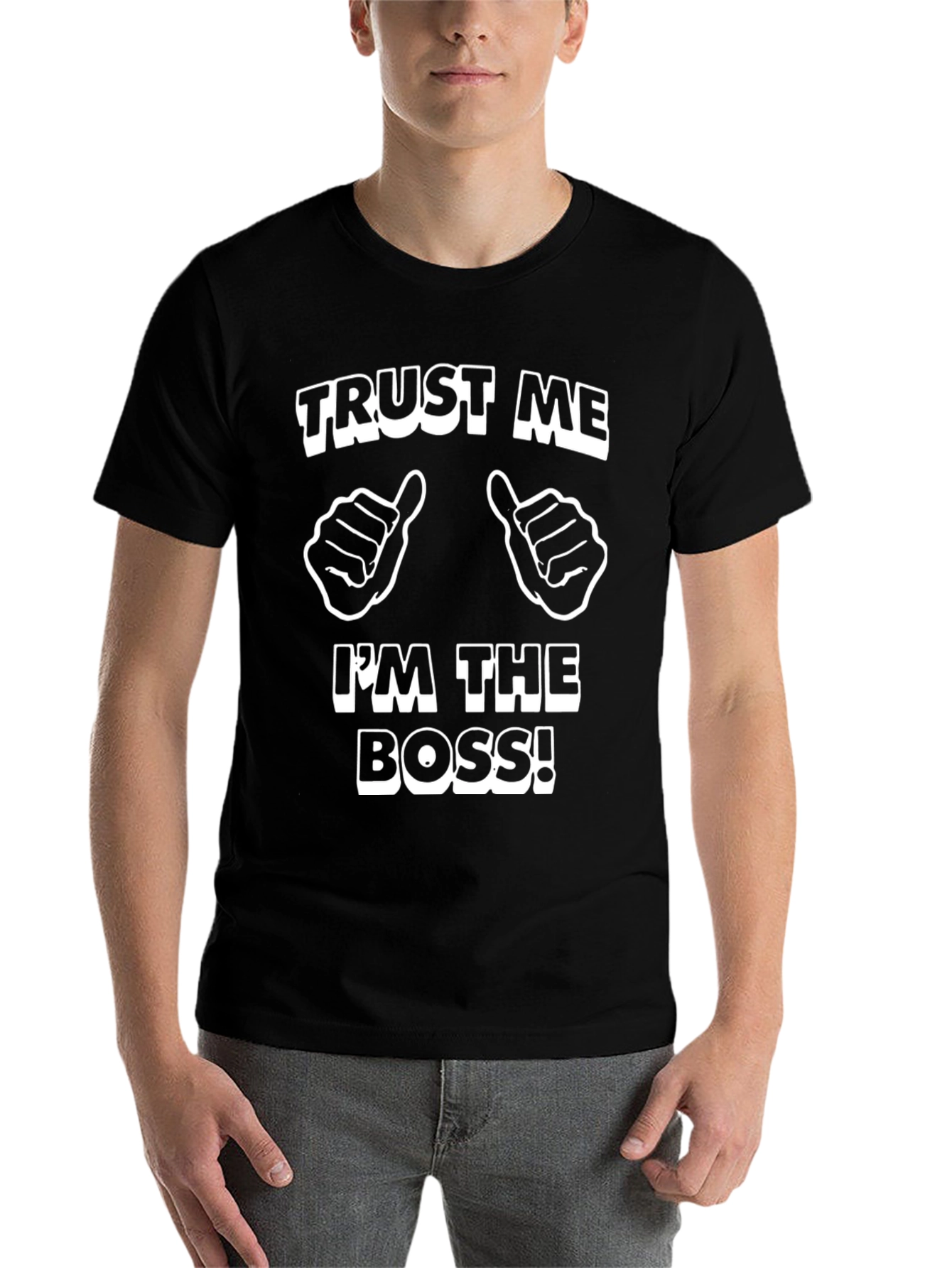 Black Trust Me I'm The Boss Black T-Shirt view 7