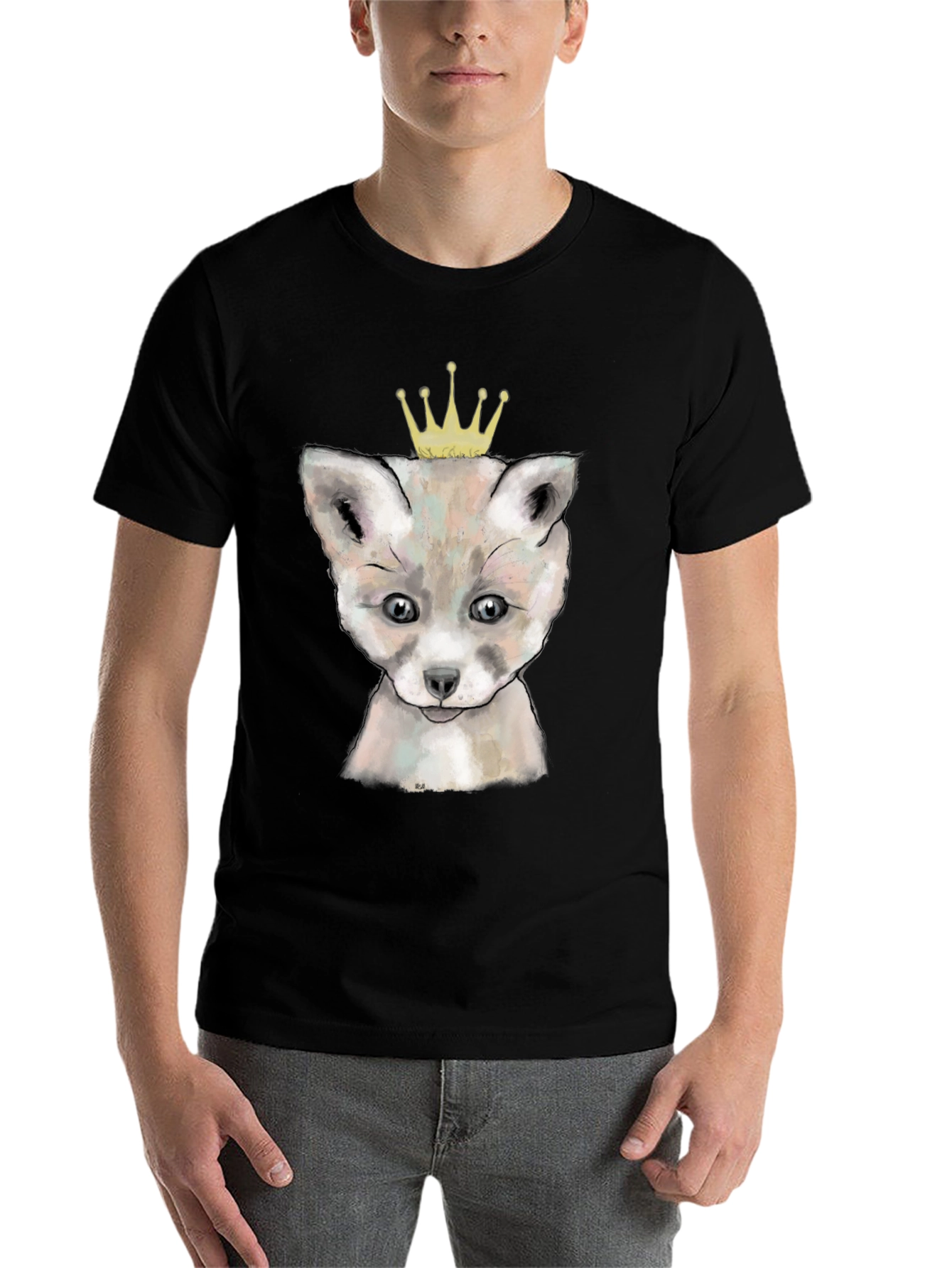 Black Fox Prince T-Shirt - Black view 7